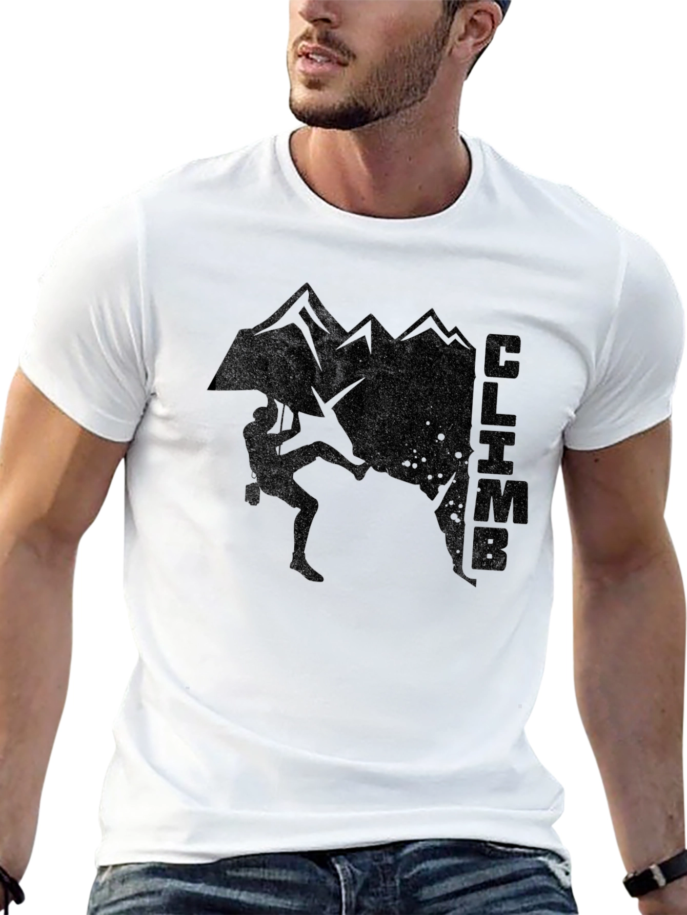Black Climb Mountain Graphic Black T-Shirt view 13