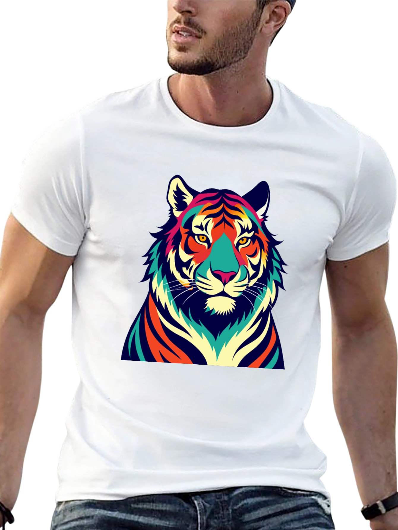 Black Vibrant Tiger Graphic Tee - Bold Style view 13