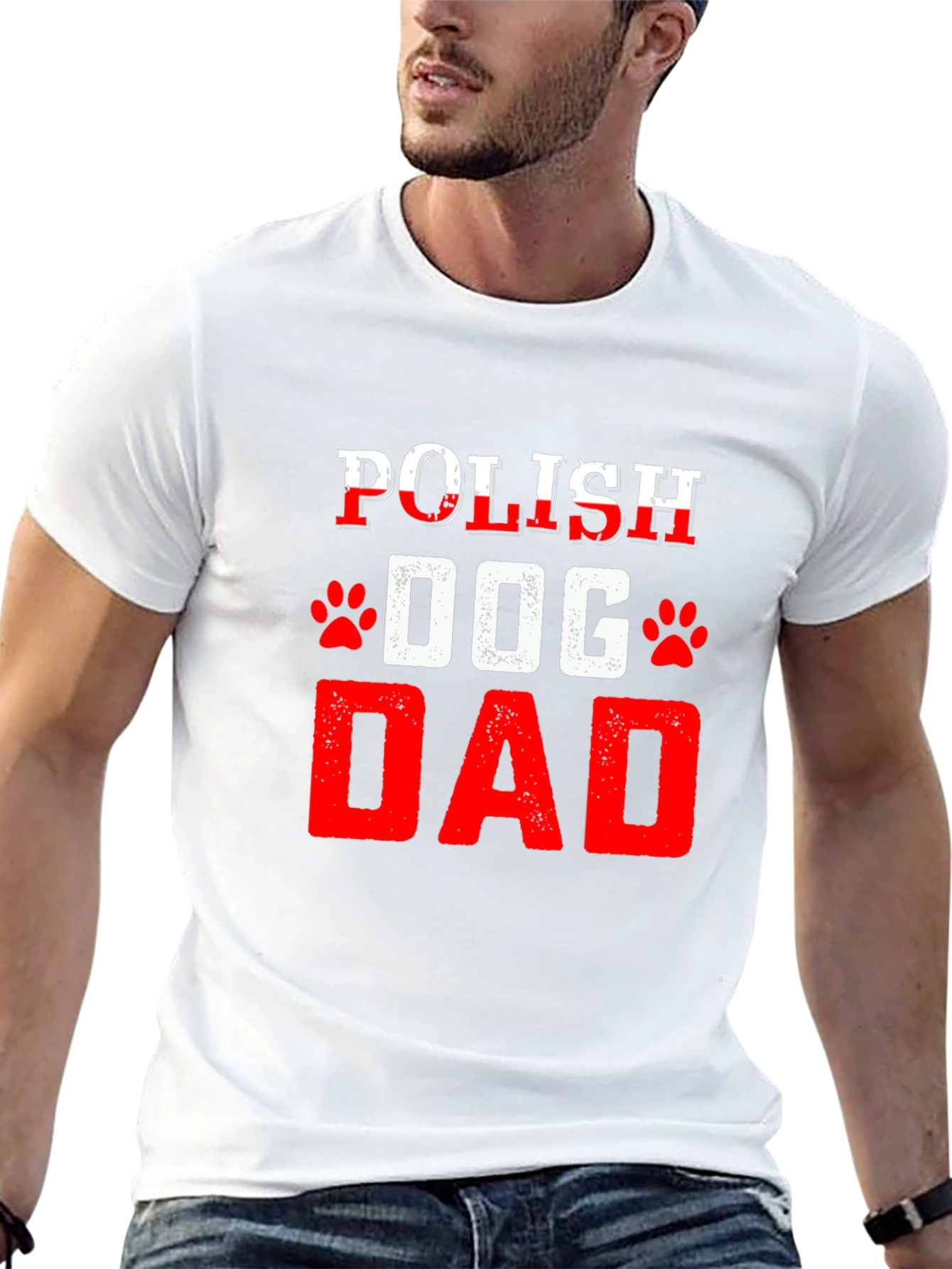 Black Polish Dog Dad T-Shirt Black view 13