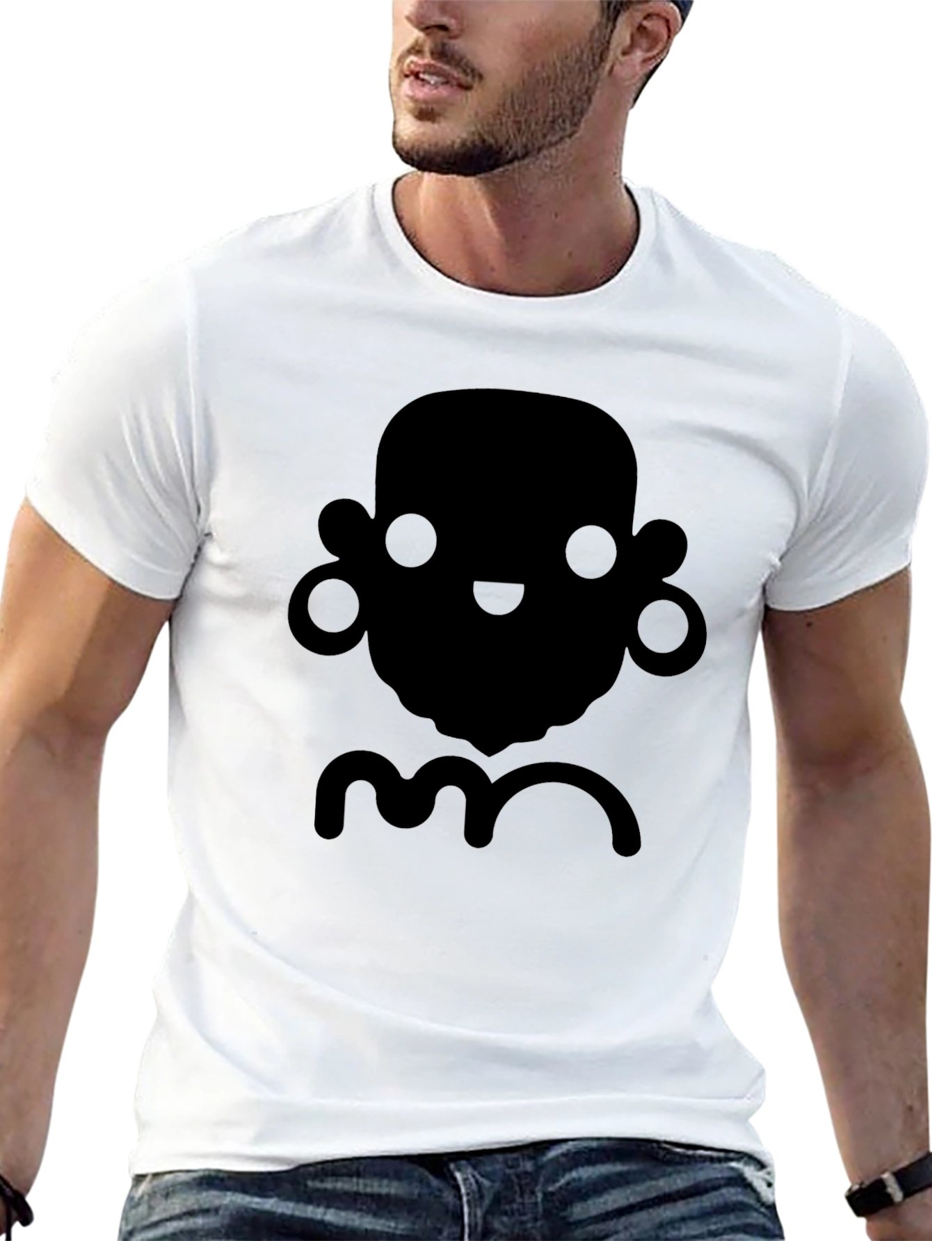 Black Funky Graphic Tee - Black Crew Neck Short Sleeve Shirt view 13