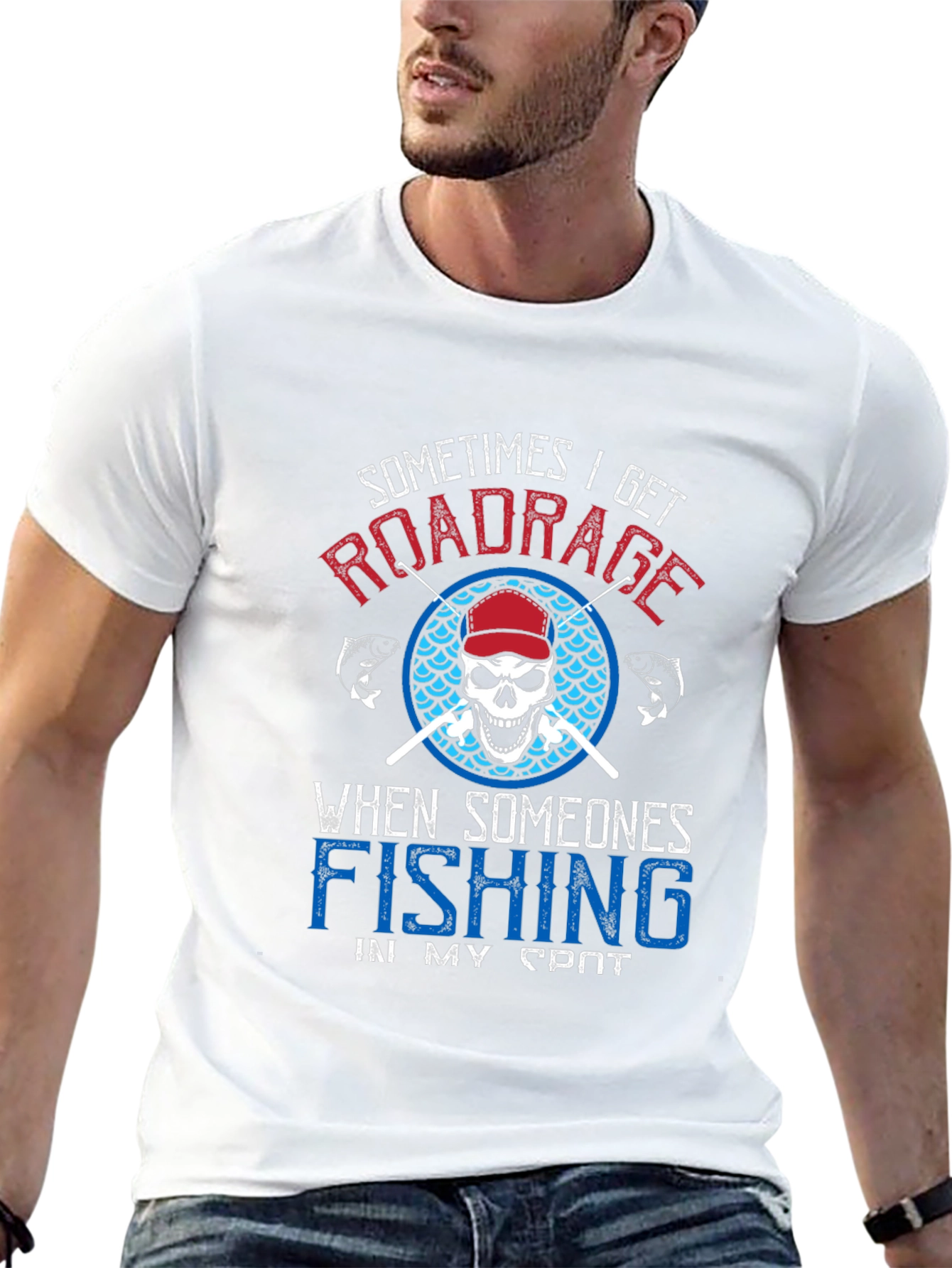 Black Road Rage Fishing T-Shirt view 13