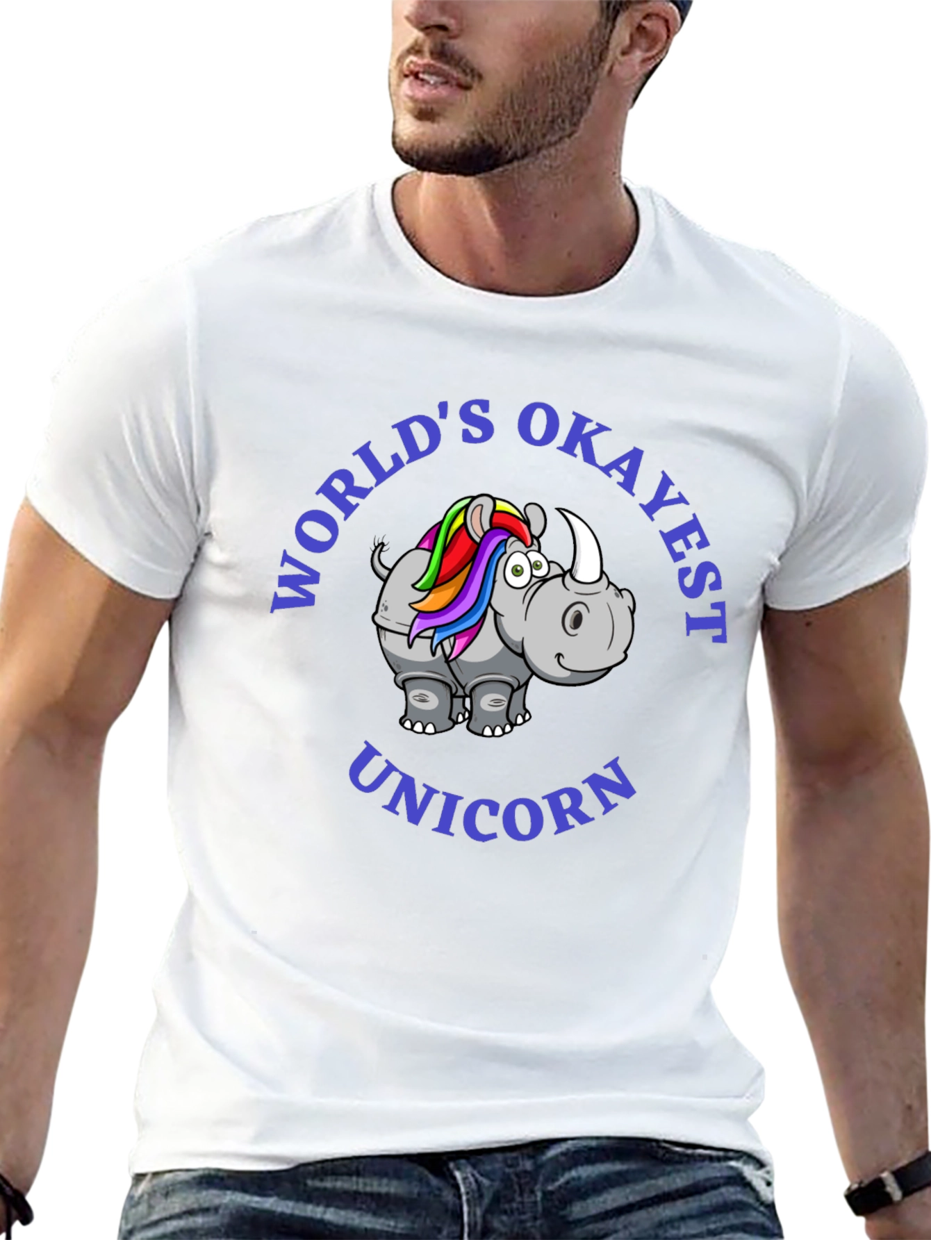 Black World's Okayest Unicorn T-Shirt view 13