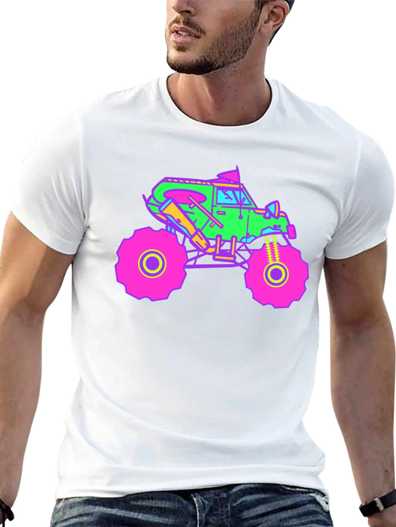 Black Vibrant Monster Truck Graphic T-Shirt view 13