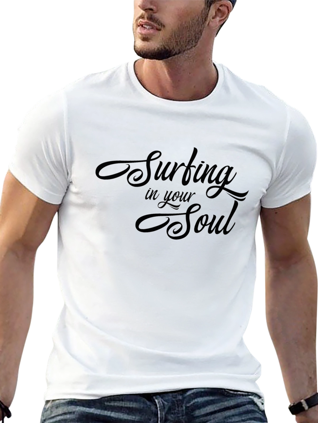 Black Surfing in your Soul Graphic T-Shirt - Black view 13