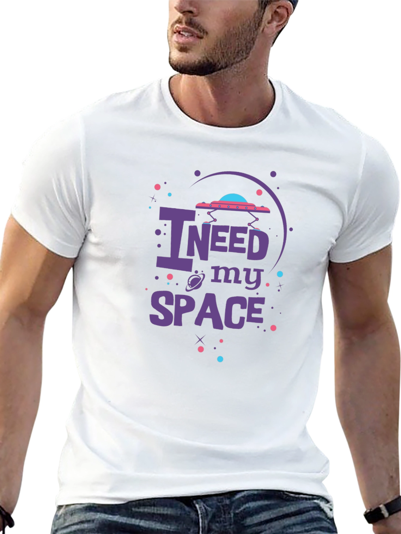 Black I Need My Space Graphic Tee view 13