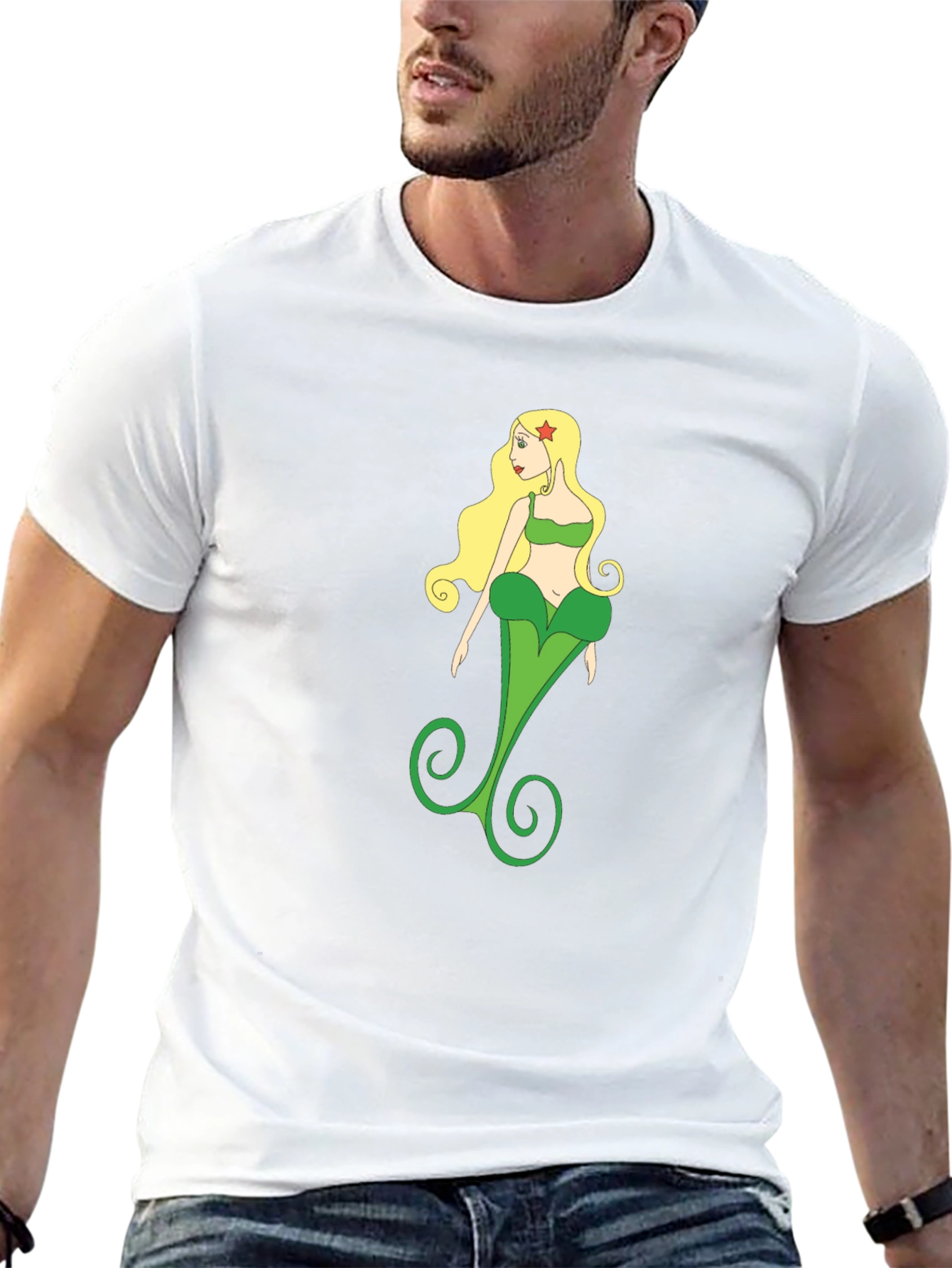 Black Unique Mermaid T-Shirt - Graphic Tee view 13