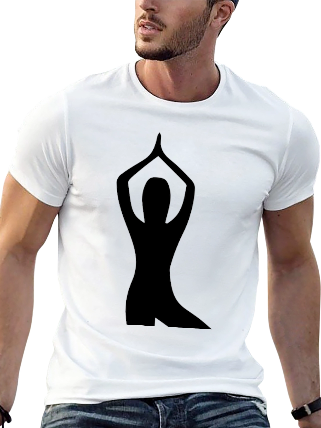 Black Yoga Pose Graphic Tee - Black view 13