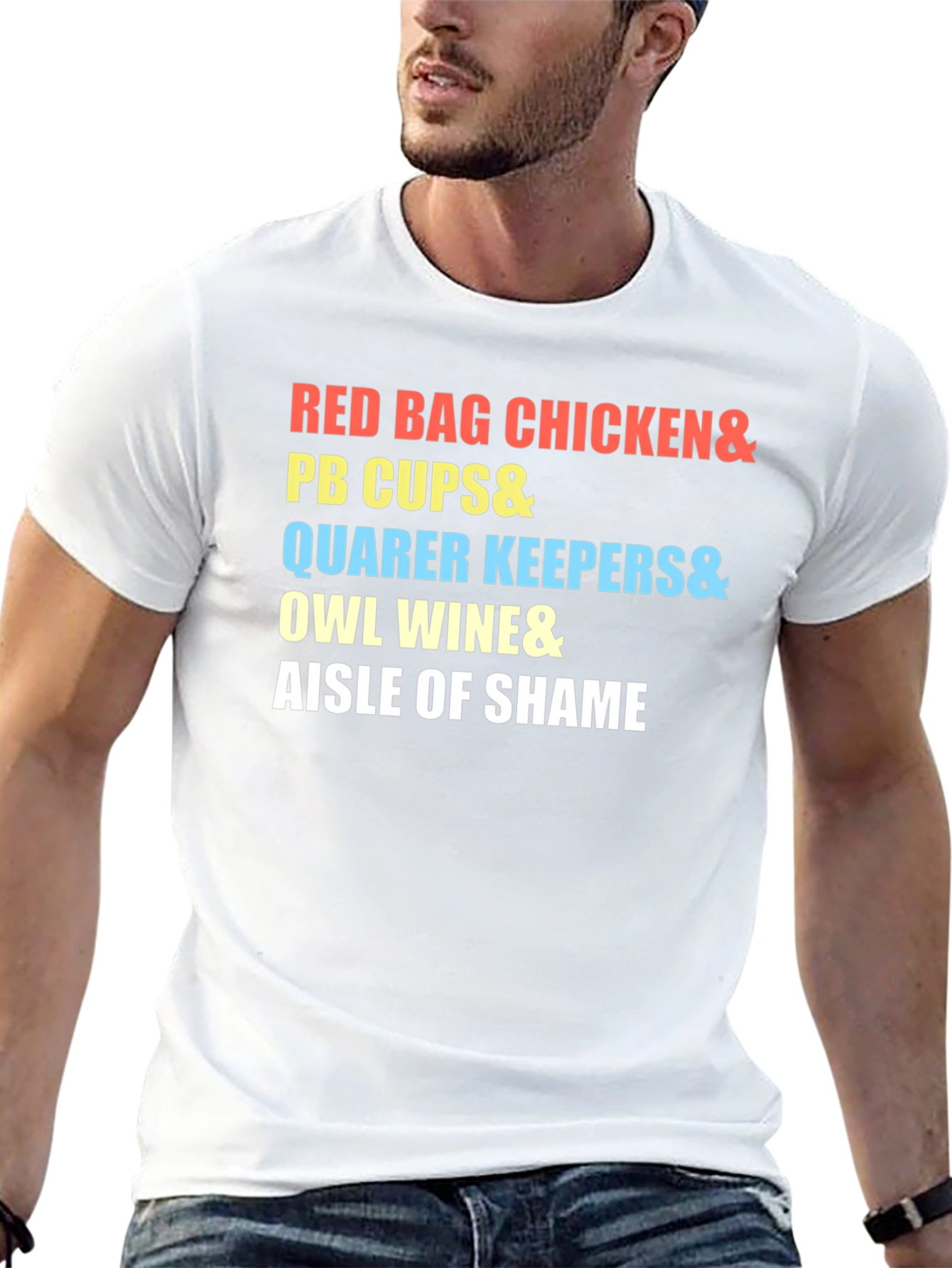 Black Red Bag Chicken & More T-Shirt view 13