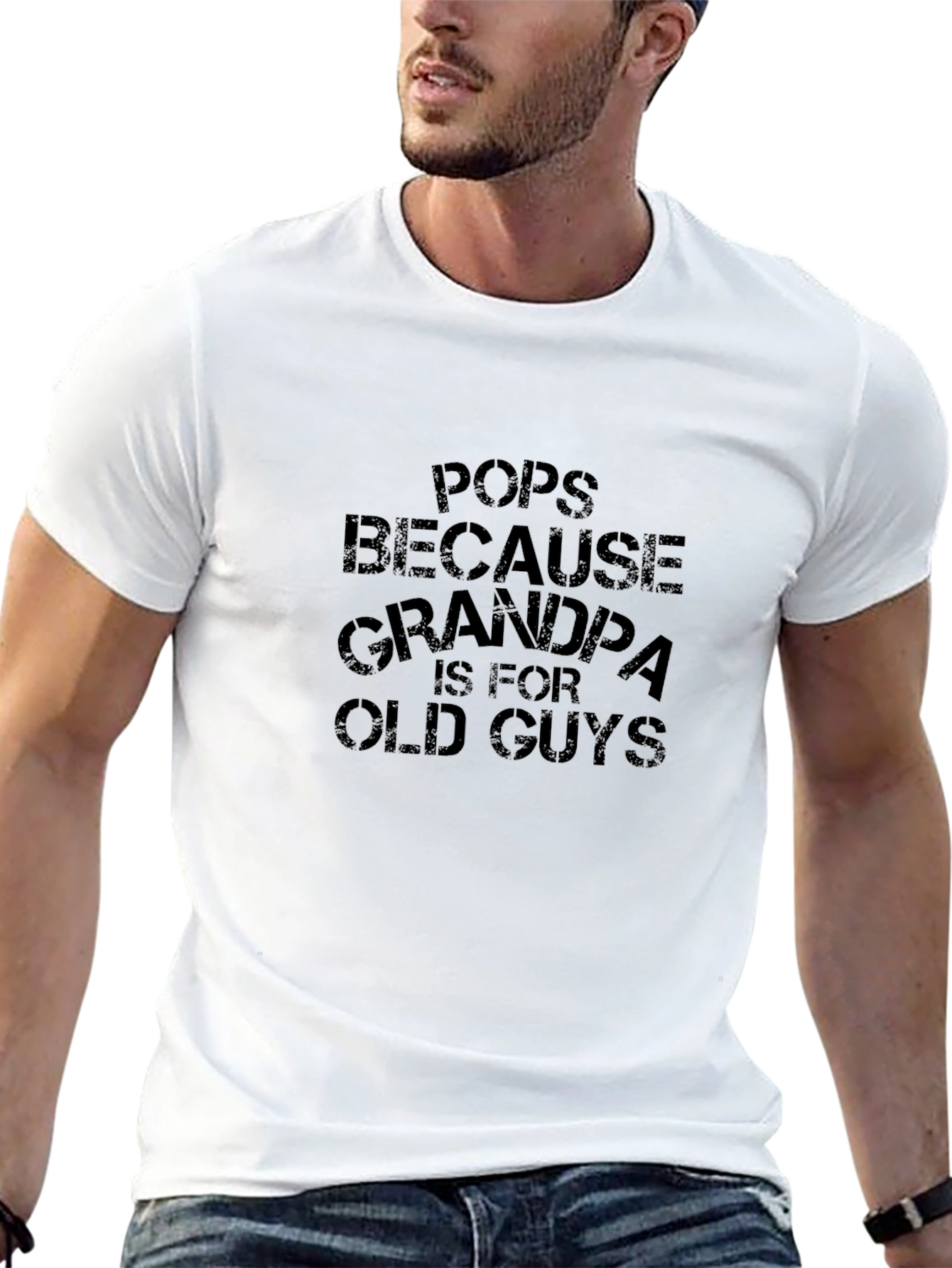 Black Pops Because Grandpa Is for Old Guys Funny T-Shirt view 13