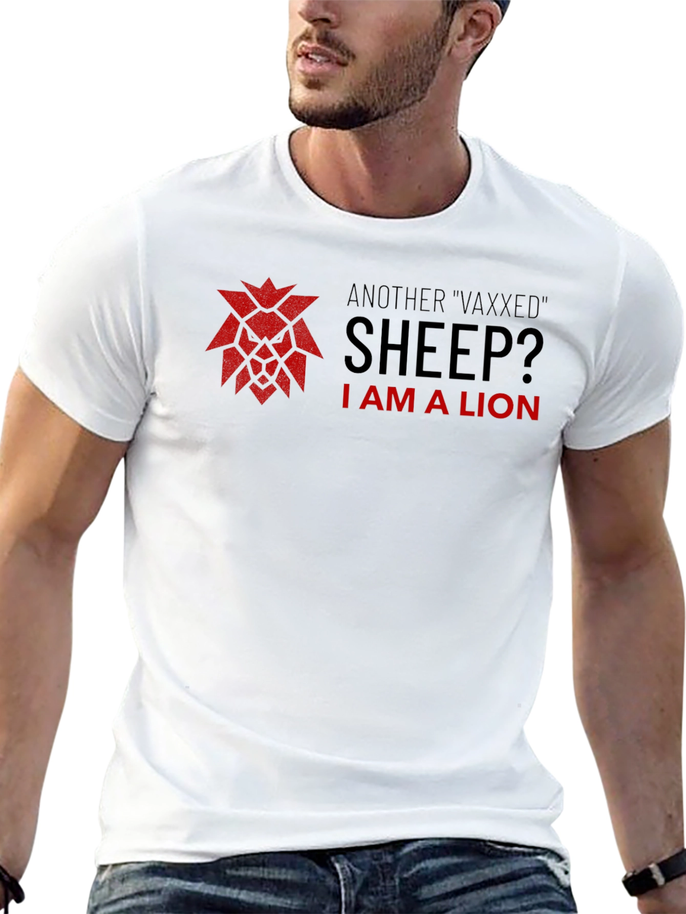 Black I am a Lion T-shirt - Anti-Vax Statement view 13