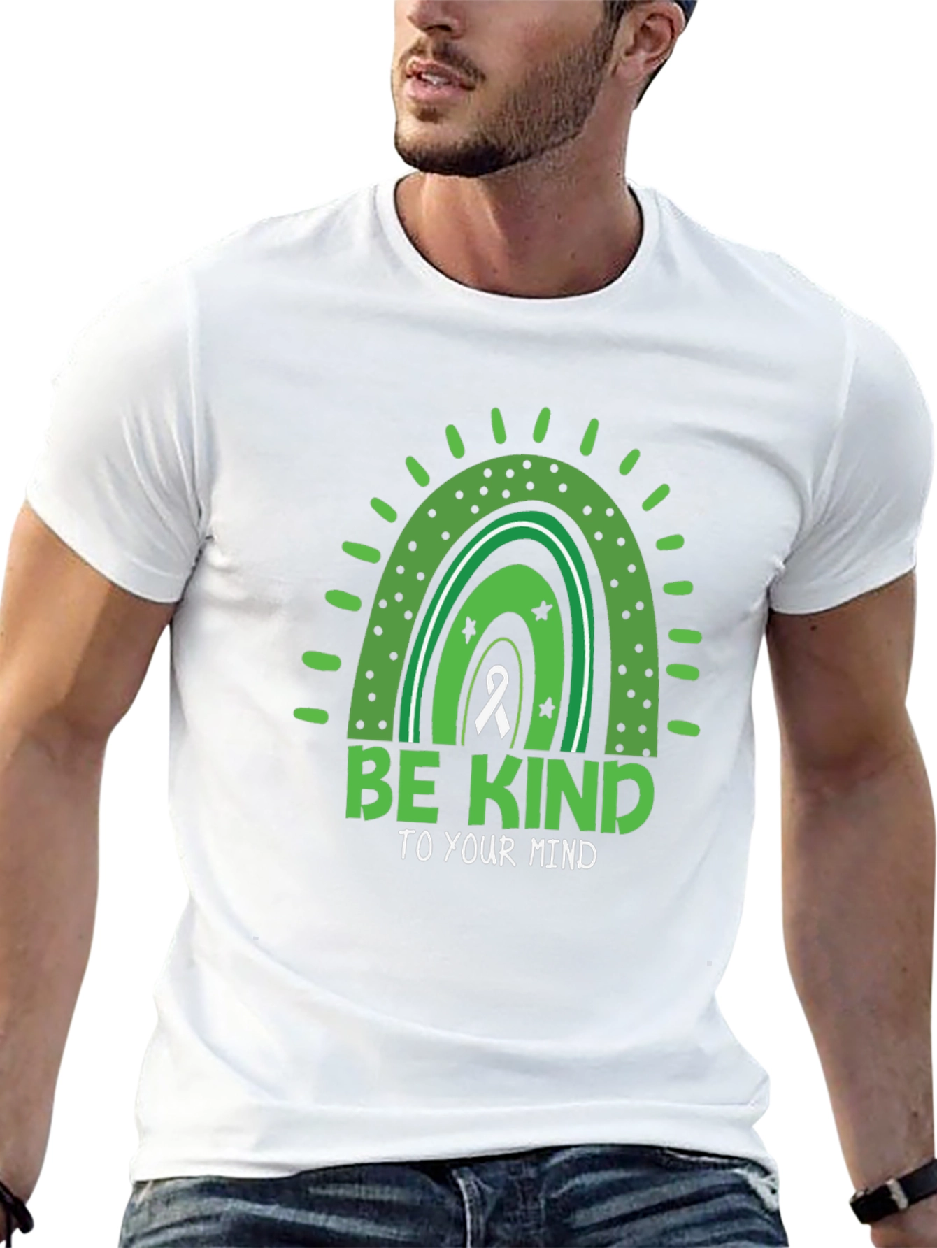 Black Be Kind To Your Mind Mental Health T-Shirt view 13