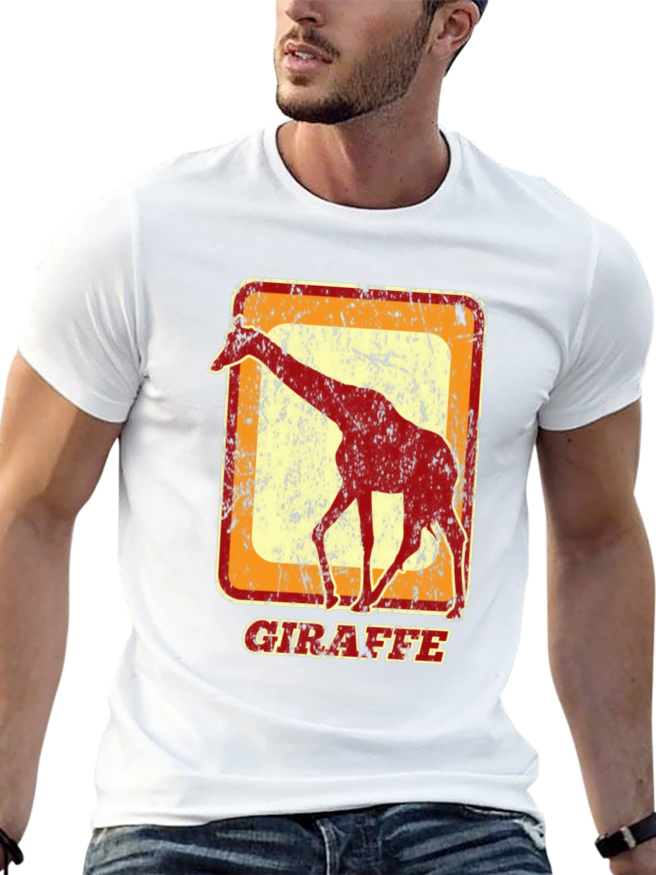 Black Vintage Giraffe Graphic T-Shirt - Cool Animal Tee view 13