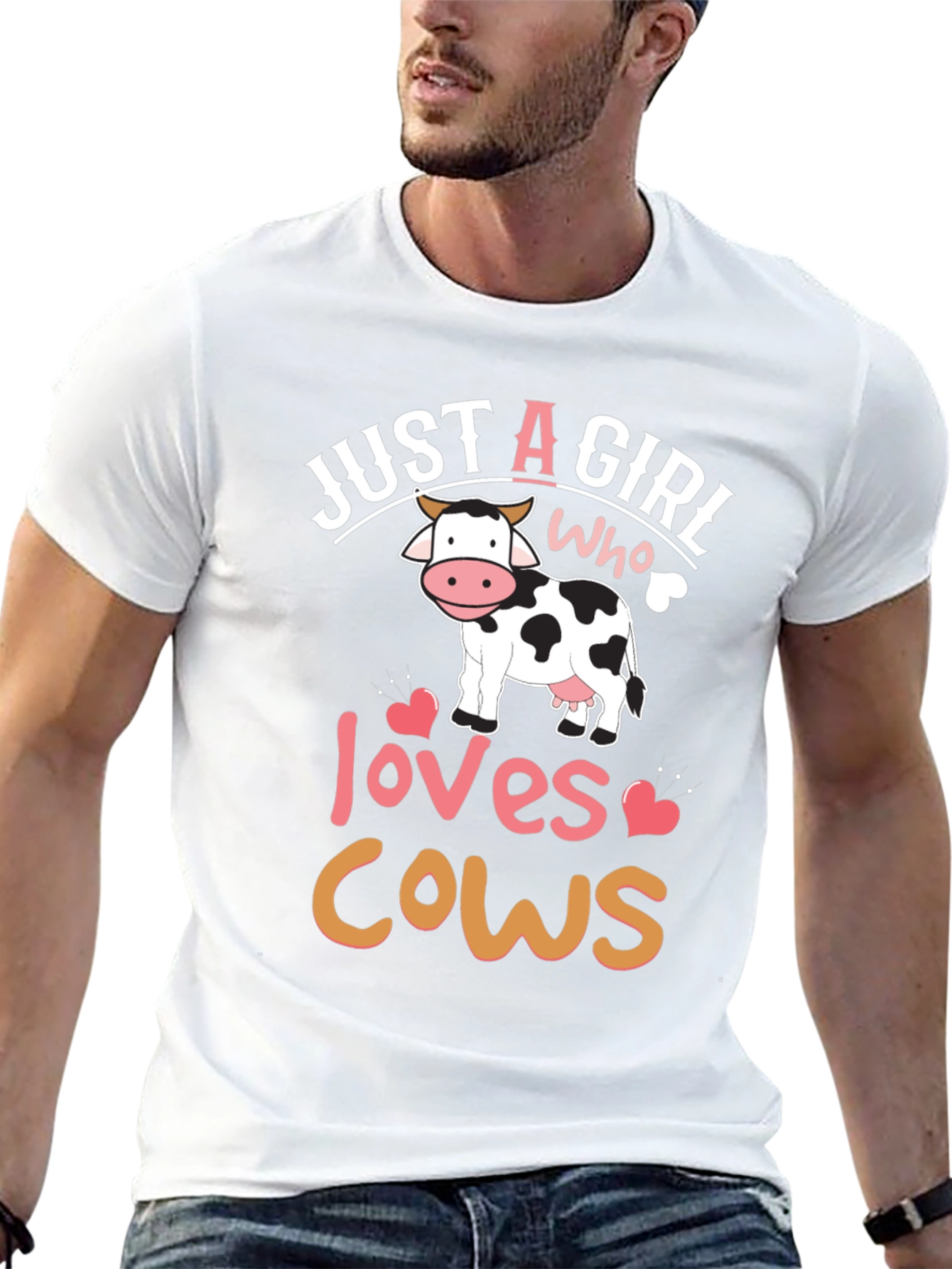 Black Just A Girl Who Loves Cows T-Shirt view 13
