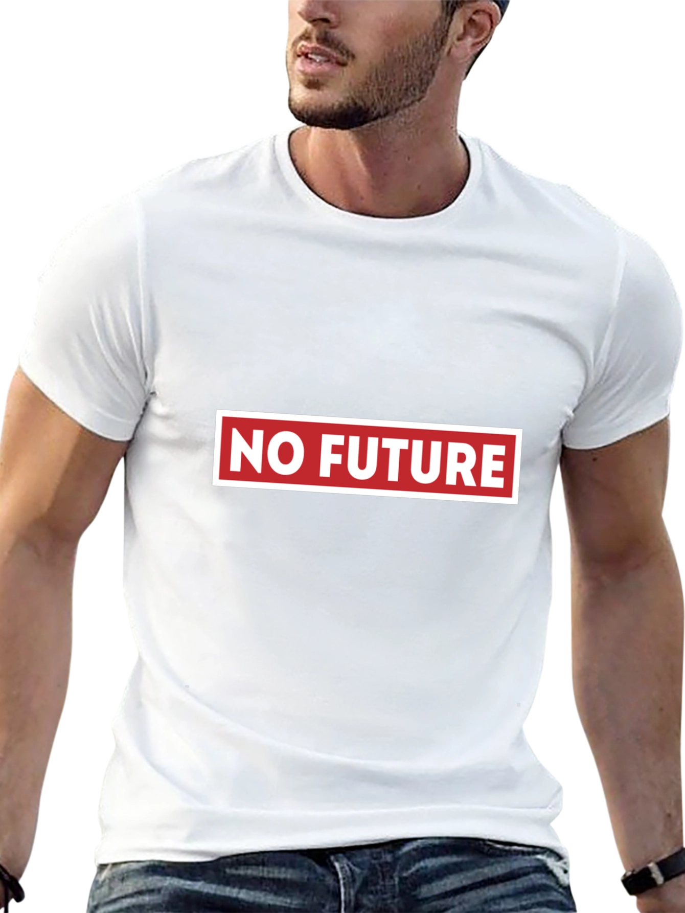 Black No Future Graphic Tee - Bold Statement Shirt view 13