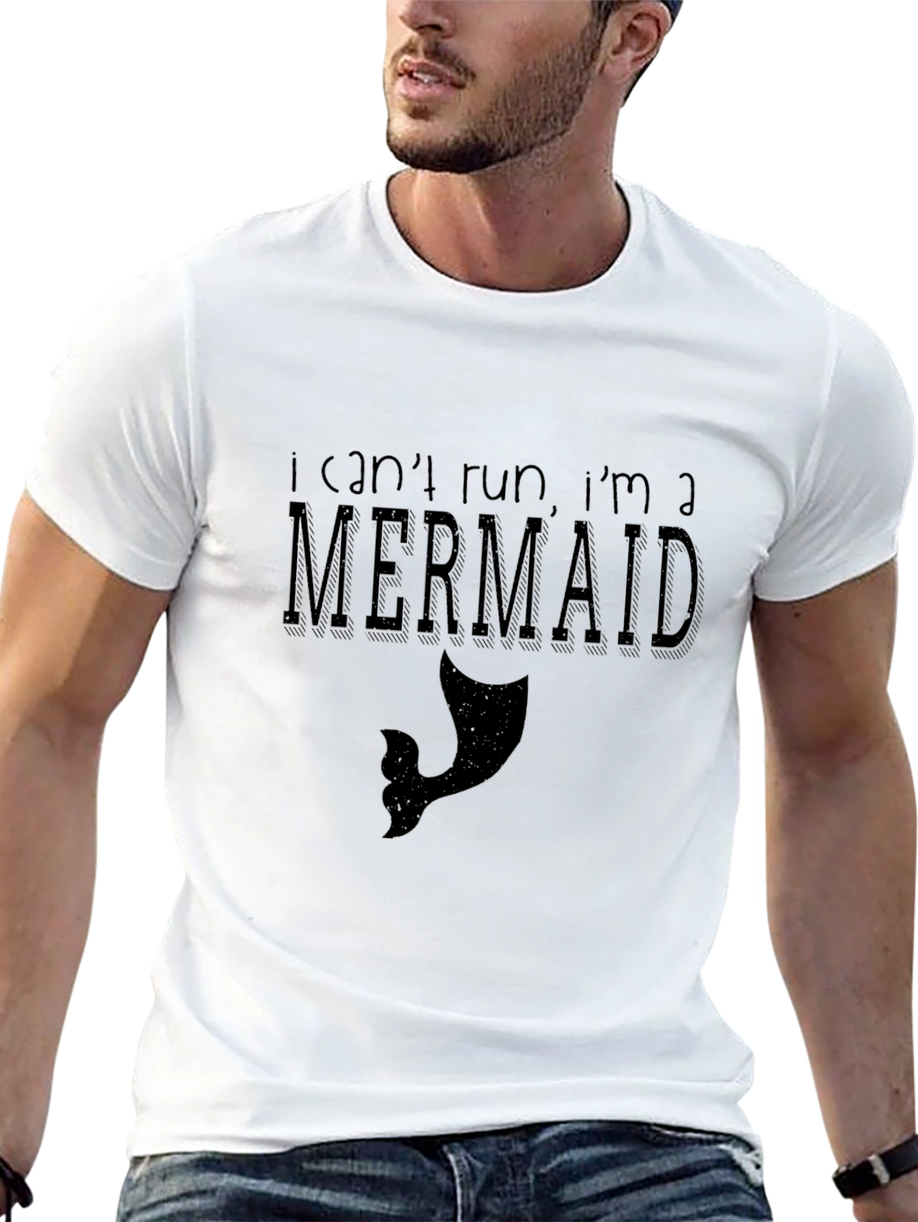 Funny Mermaid T-Shirt - I Can't Run Graphic Tee - 13