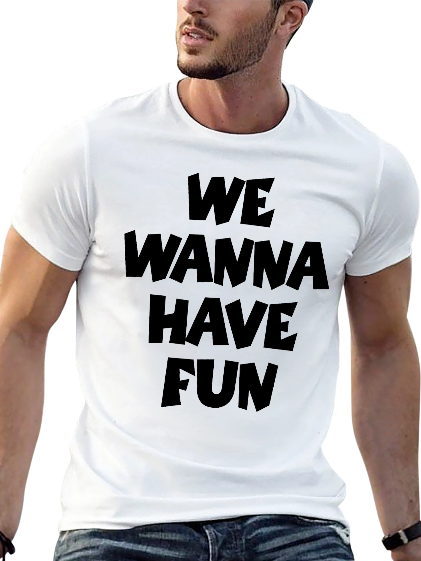 Black We Wanna Have Fun Graphic T-Shirt view 13
