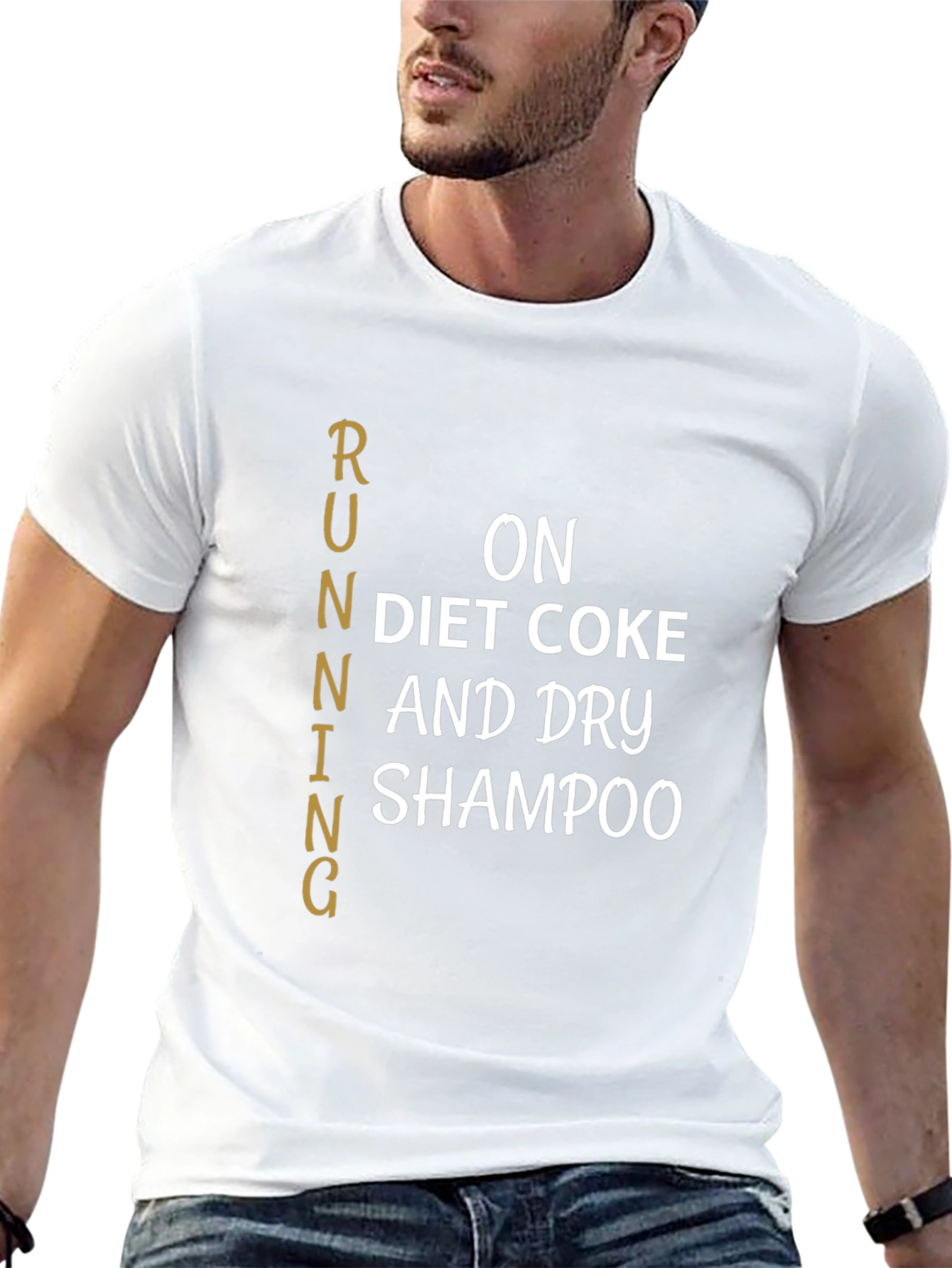 Black Running on Diet Coke & Dry Shampoo T-Shirt view 13