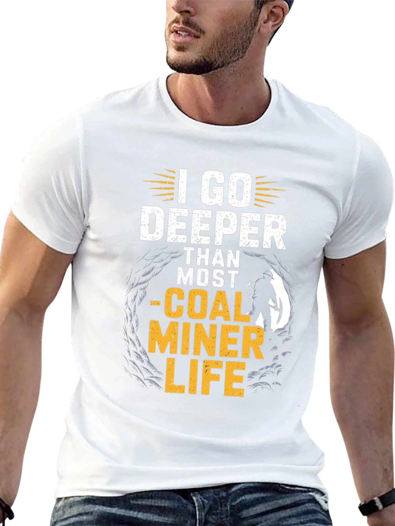 Black I Go Deeper Than Most - Coal Miner Life T-Shirt view 13