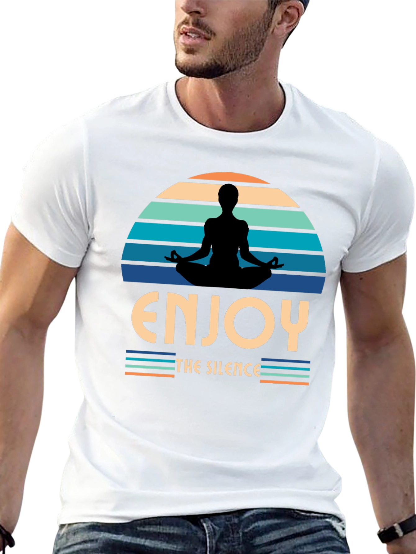 Black Enjoy The Silence Yoga T-Shirt  view 13