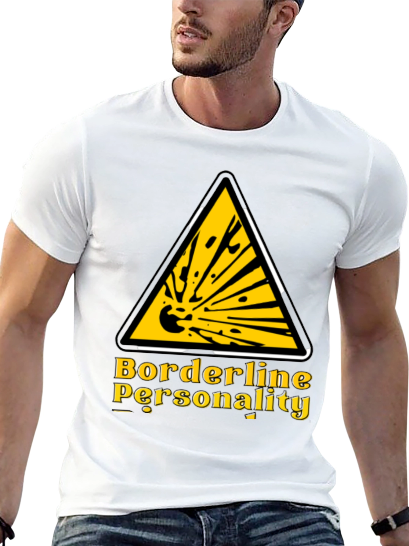 Black Borderline Personality Funny Graphic T-Shirt view 13