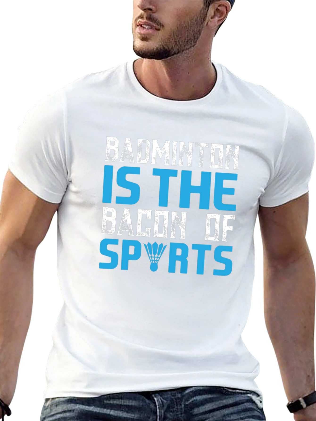Black Badminton Is The Bacon Of Sports Graphic T-Shirt view 13
