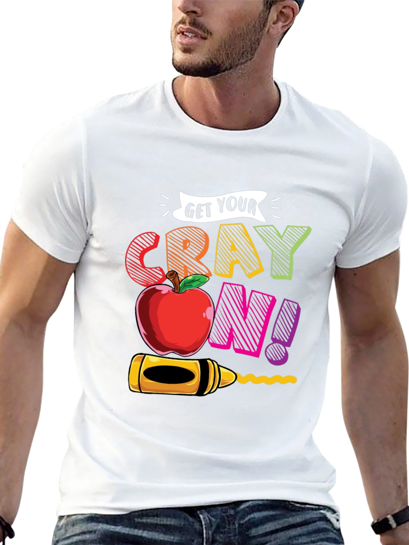 Black Get Your Crayon On! Graphic T-Shirt view 13