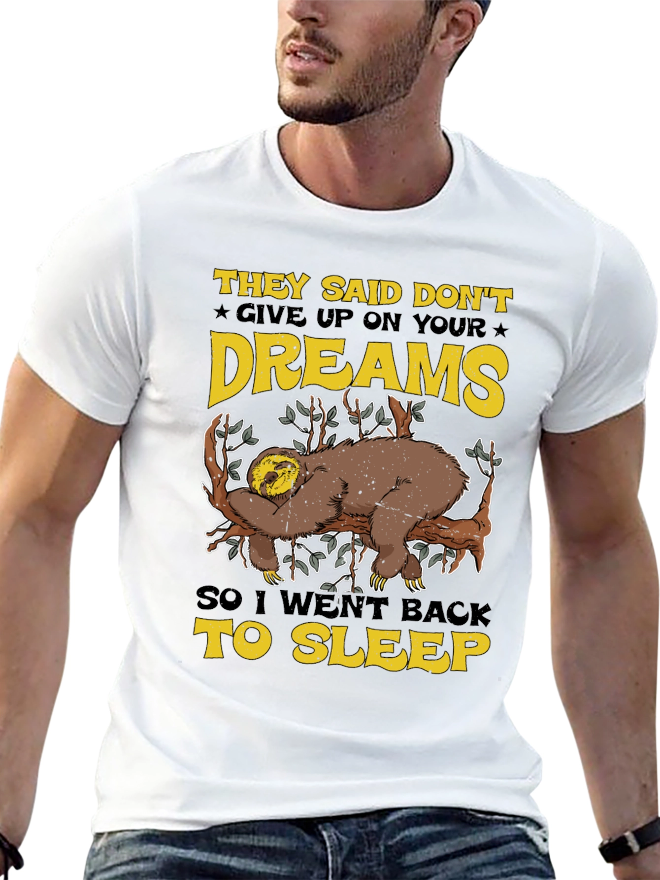 Black Don't Give Up Dreams Sloth Graphic T-Shirt view 13