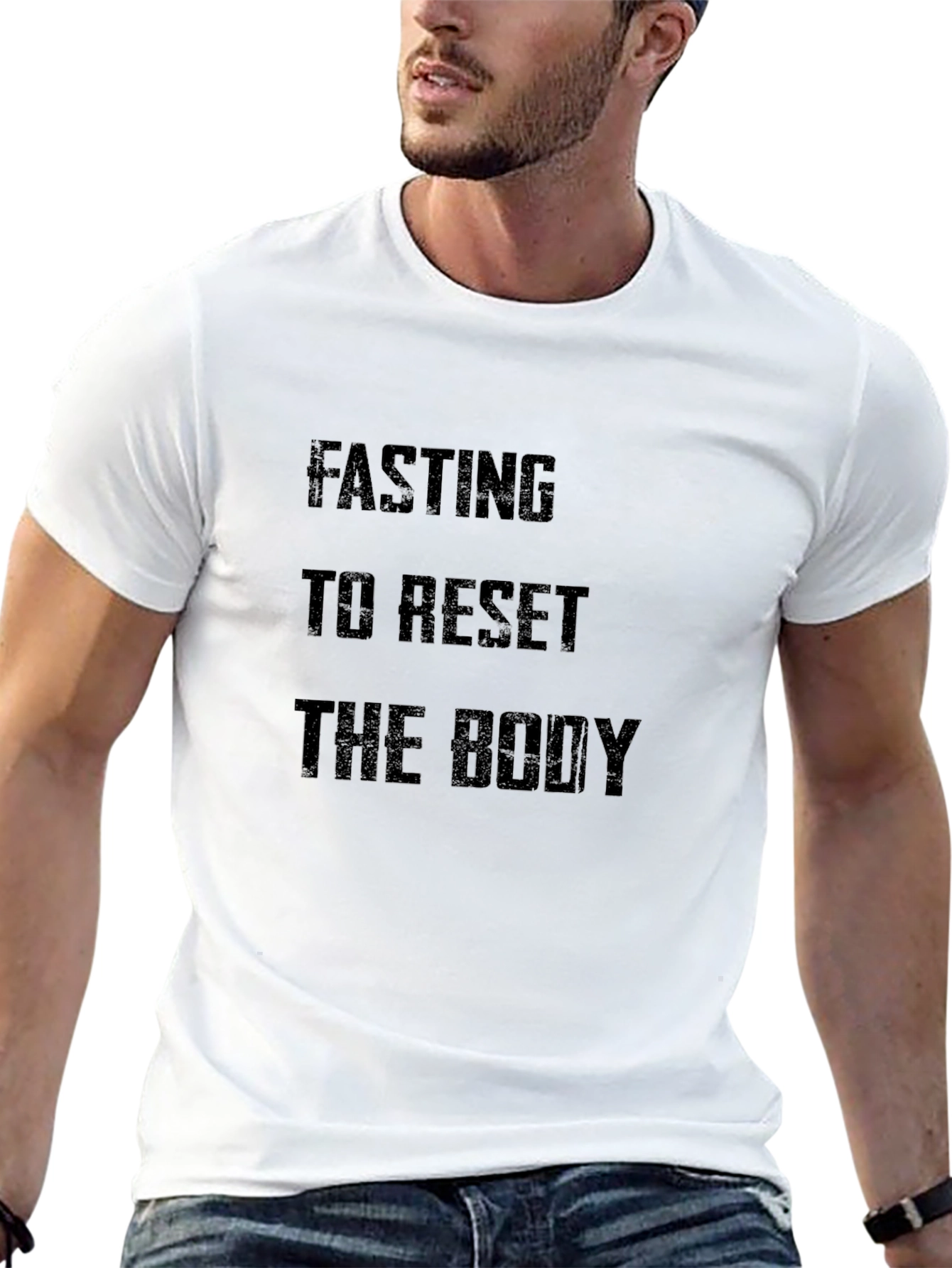 Black Fasting to Reset the Body Black T-Shirt view 13