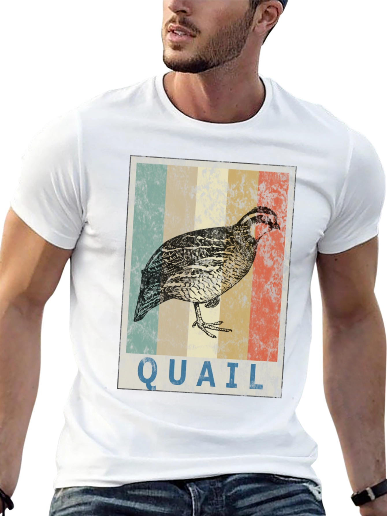 Black Vintage Quail Graphic T-Shirt view 13