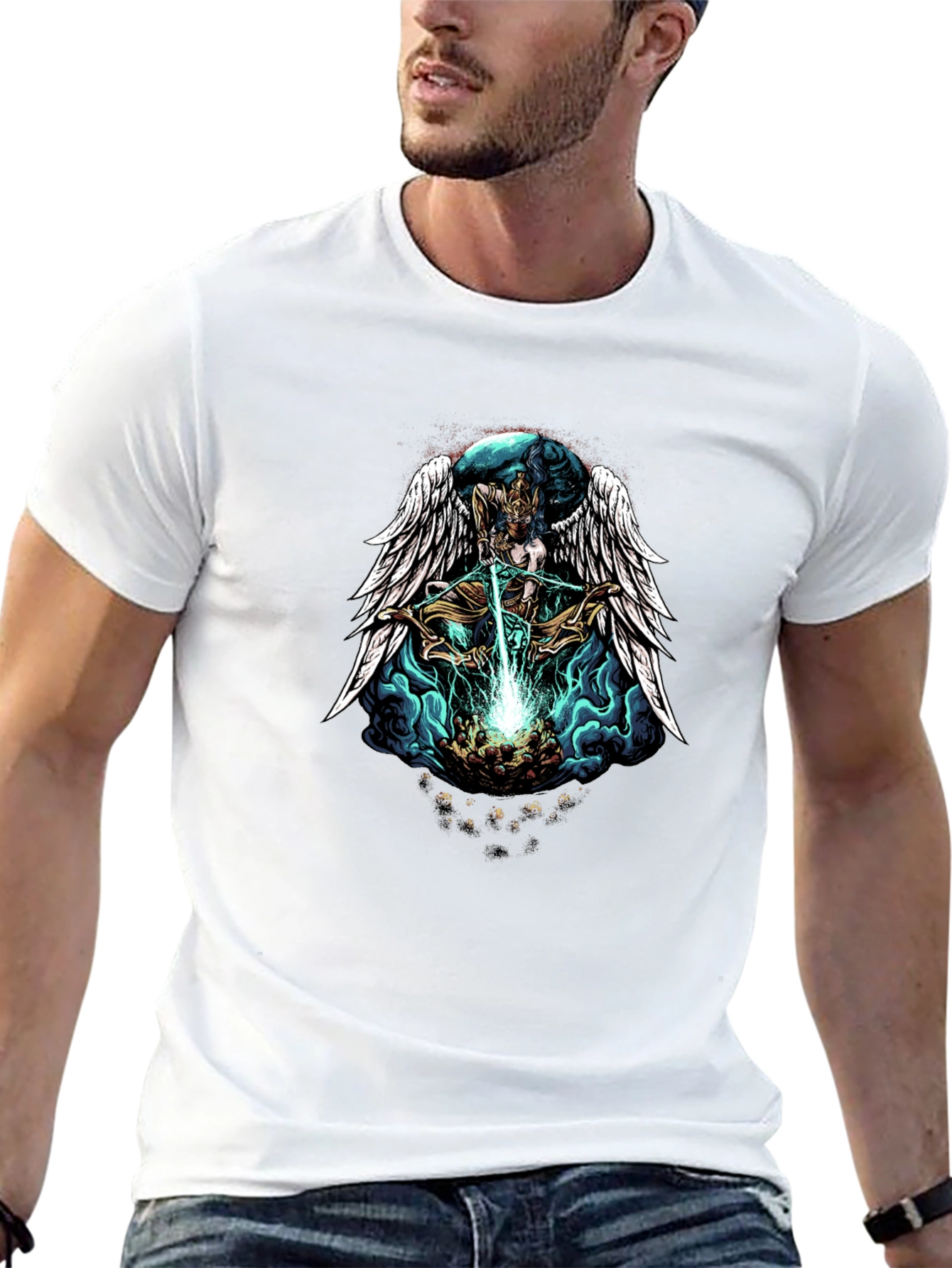 Black Winged Angel Archer Graphic Tee view 13