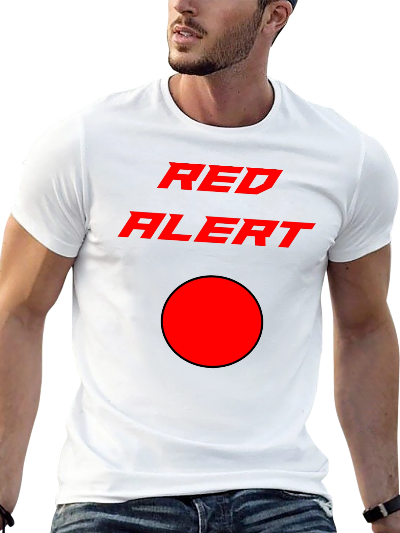 Black Red Alert Graphic T-Shirt - Stylish & Eye-Catching Design view 13