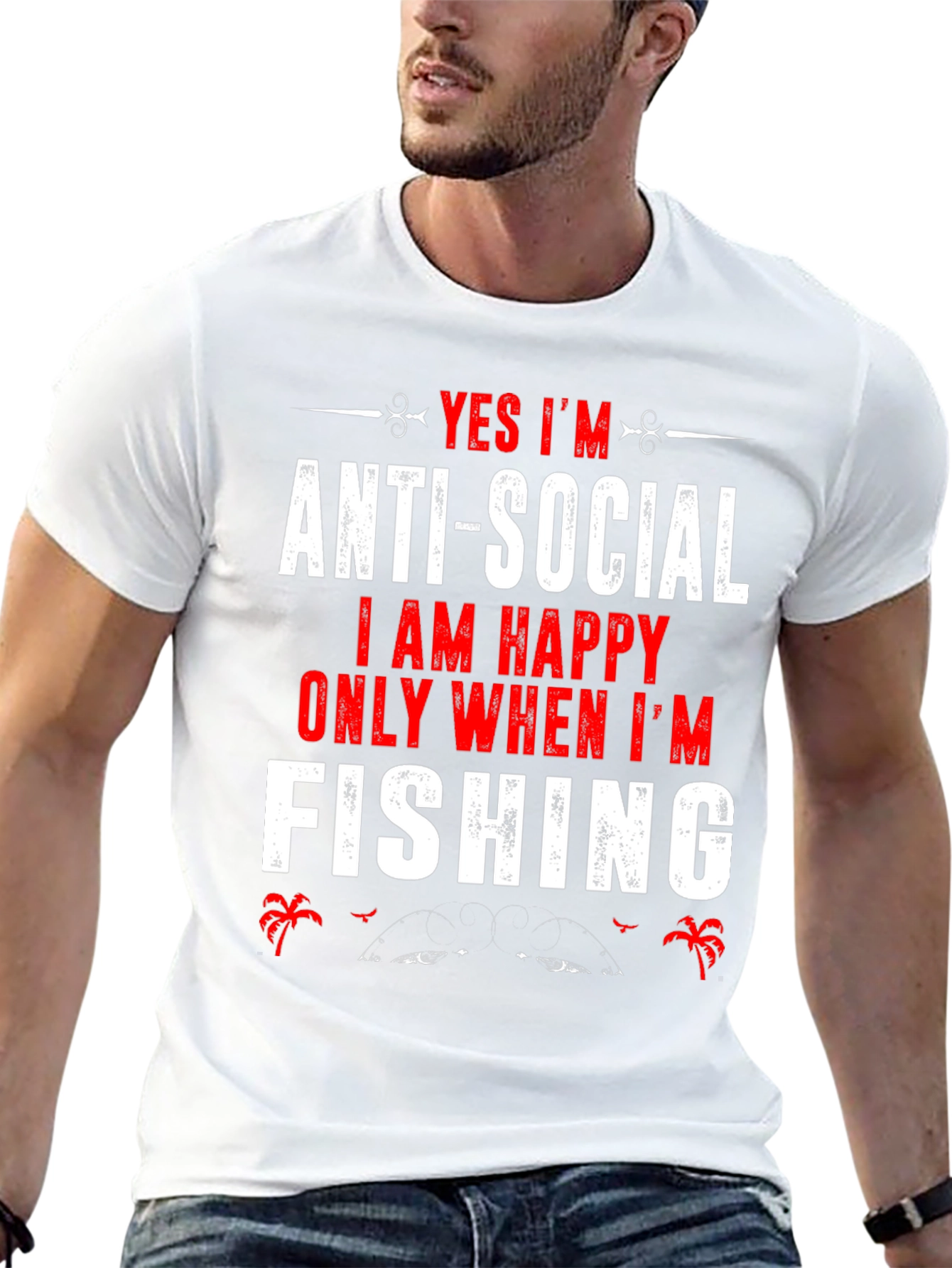 Black Anti-Social Fishing T-Shirt - Funny Fisherman Tee view 13