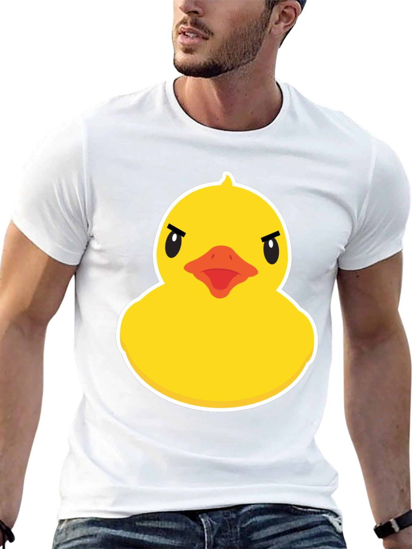 Black Angry Duck Graphic T-Shirt - Unique Design view 13