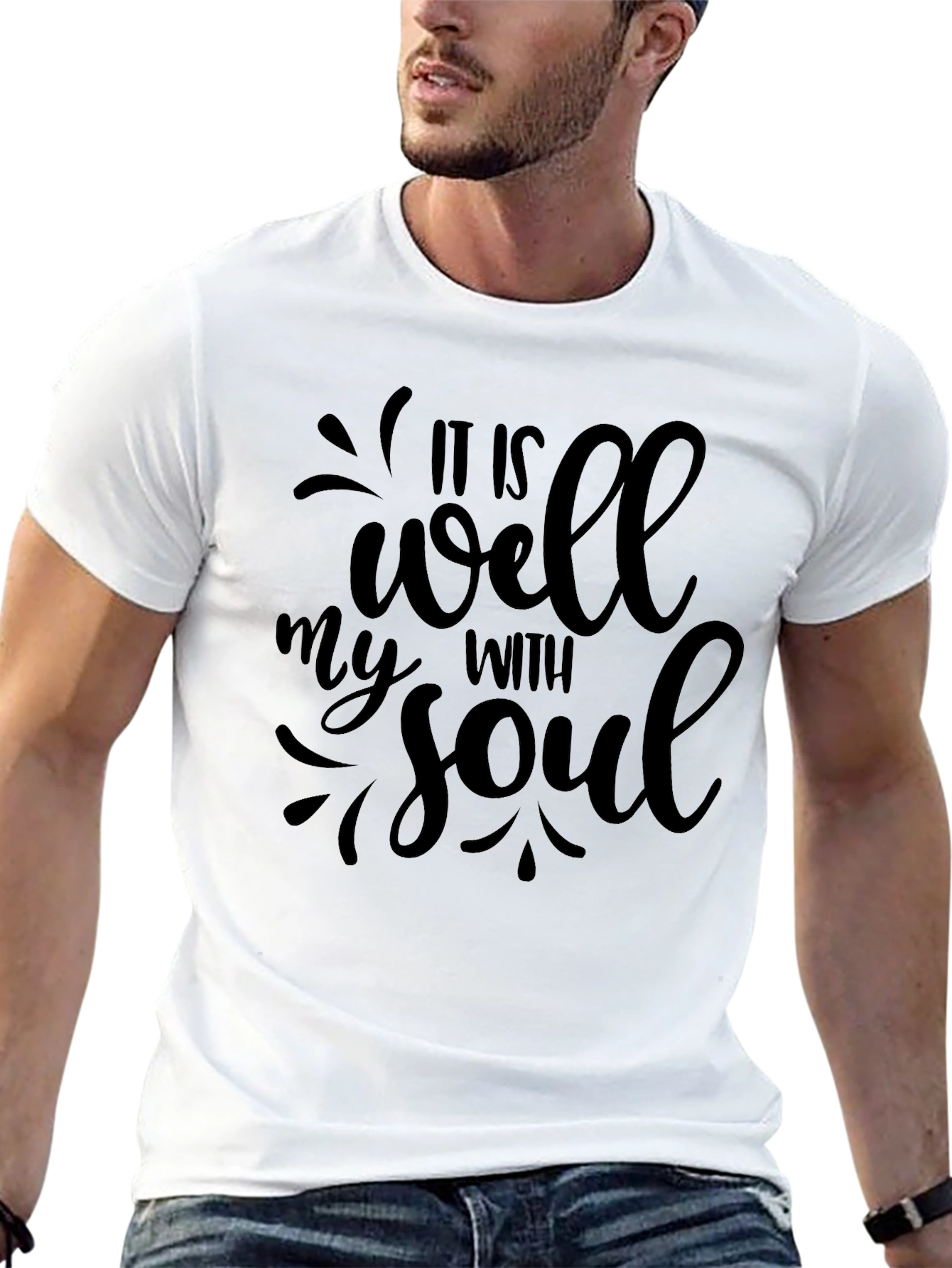 Black It Is Well With My Soul Black T-Shirt view 13