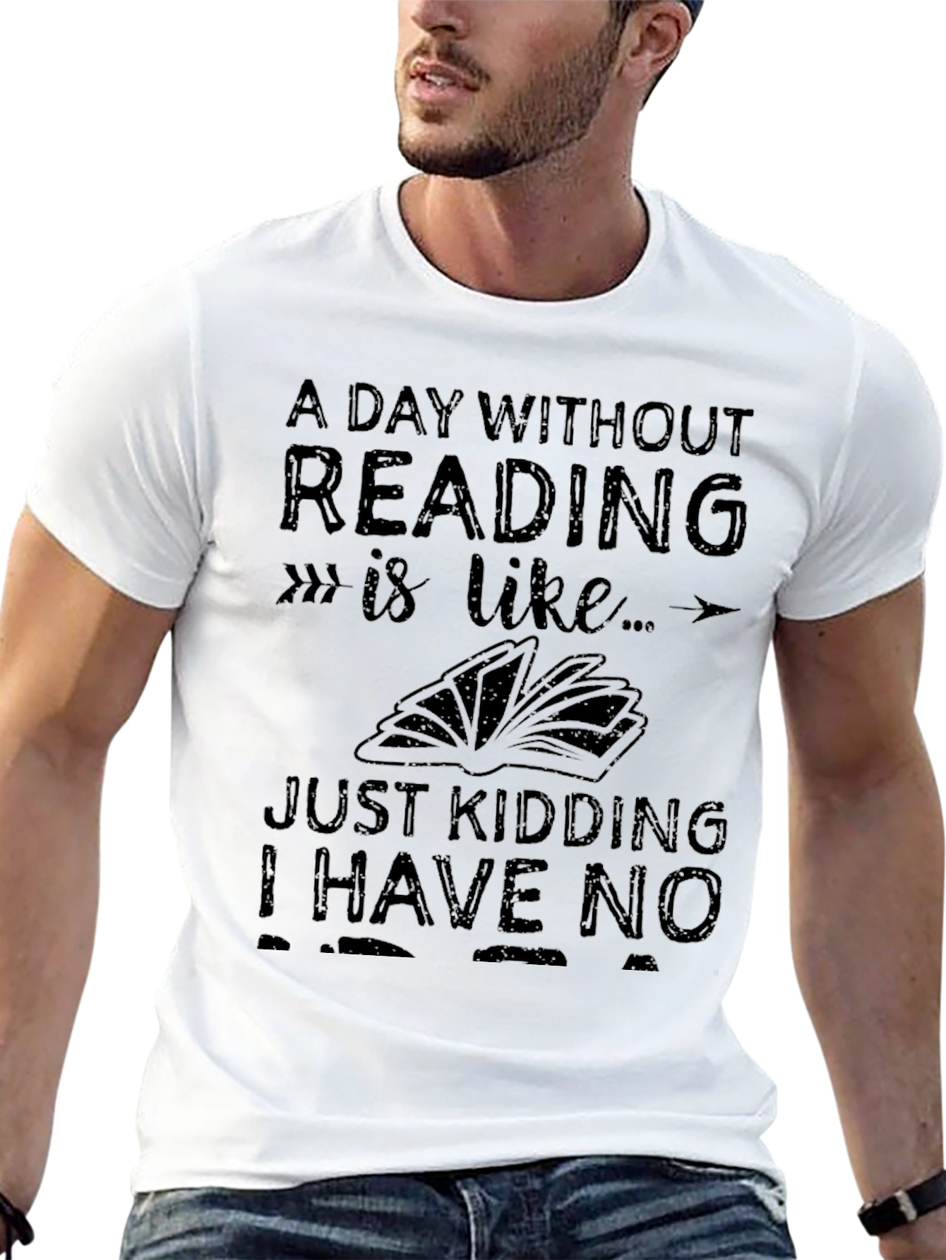 Black Funny Reading T-Shirt - A Day Without Reading view 13