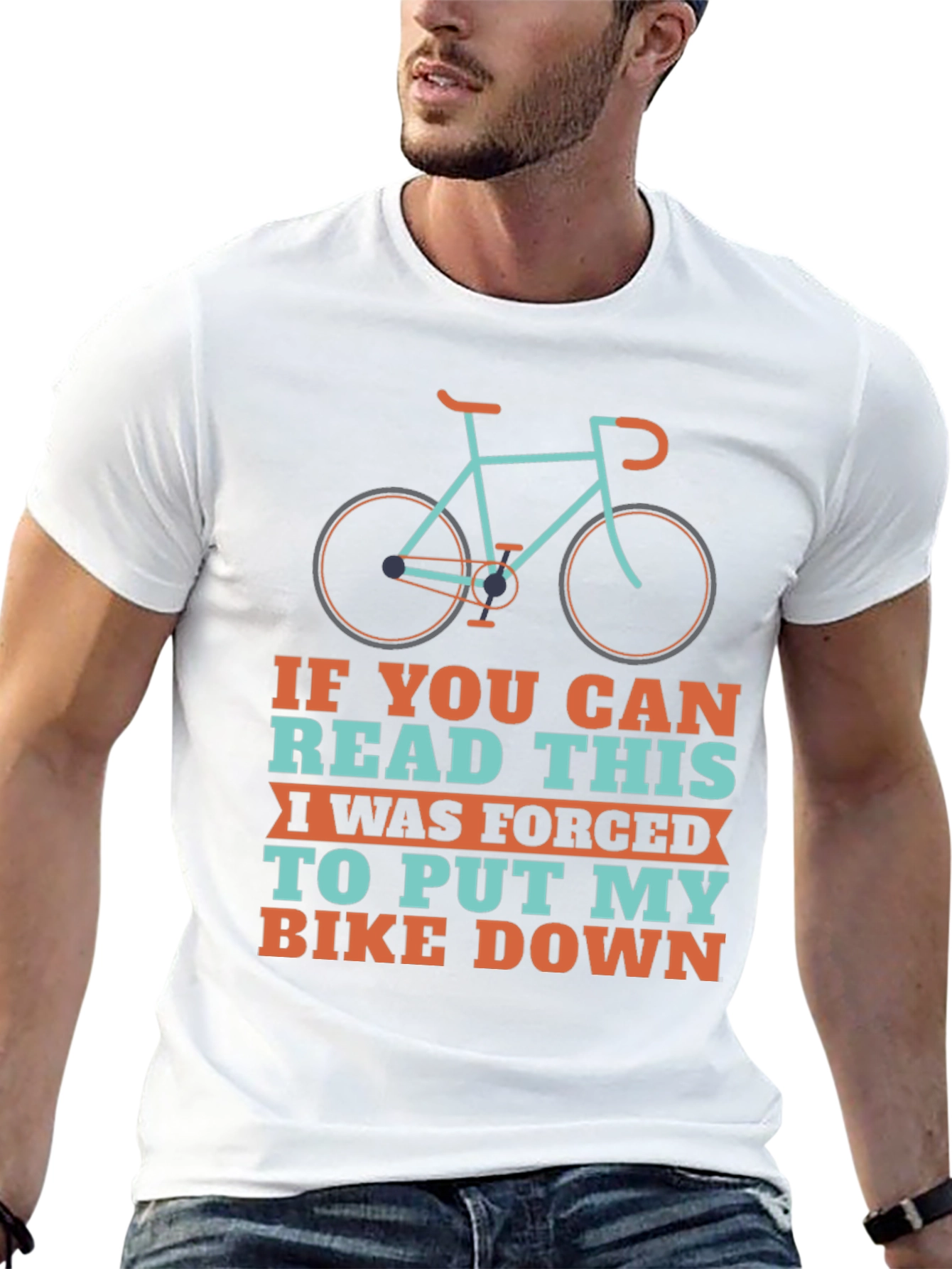 Black Funny Biker T-Shirt - "If You Can Read This" Cycling Tee view 13