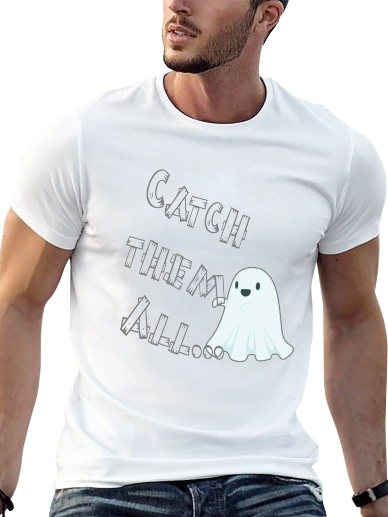 Black Catch Them All Ghost T-Shirt - Spooky Season Fun! view 13