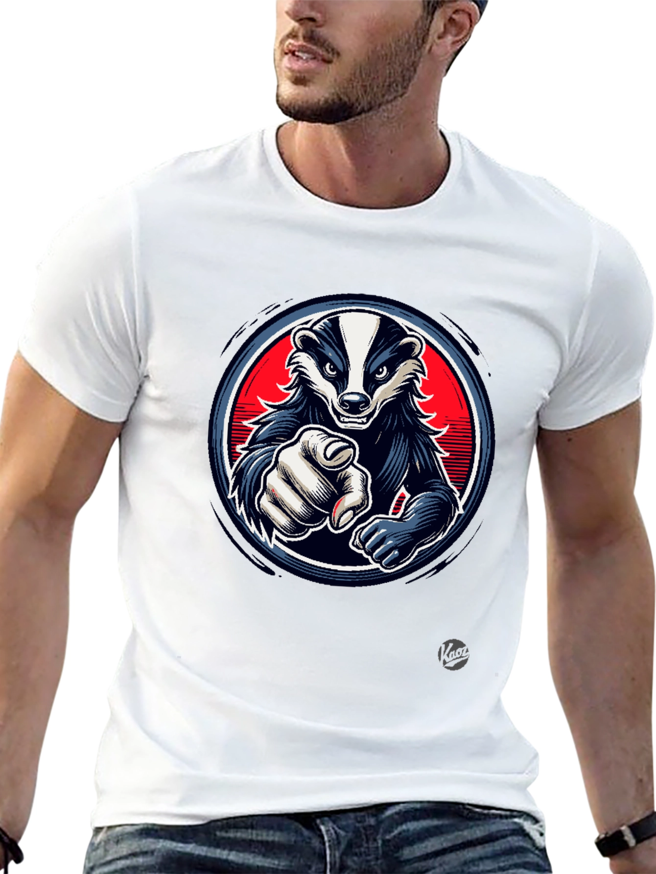Black Cool Badger Graphic T-Shirt view 13