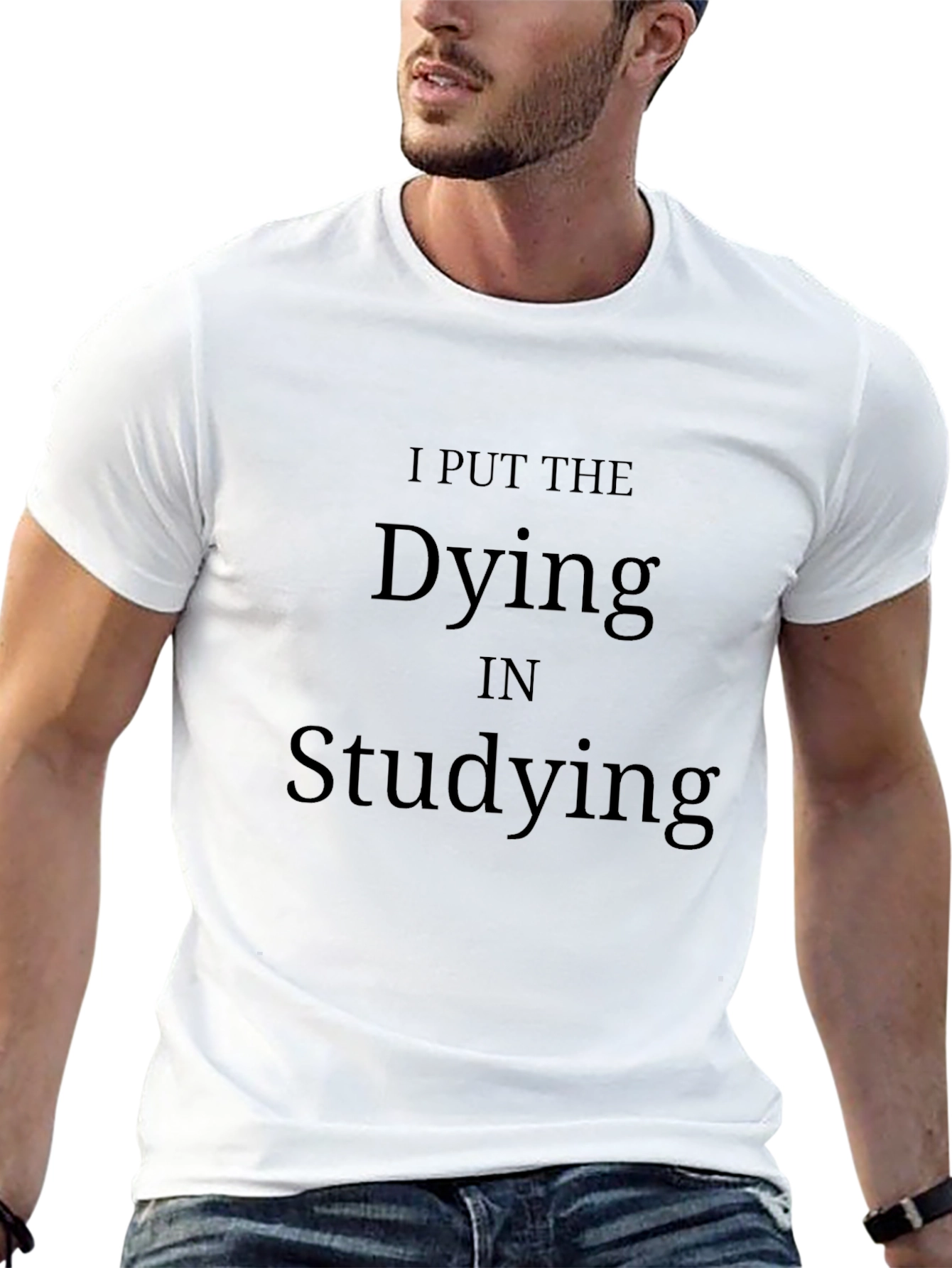 Black Dying in Studying Graphic Tee - Black view 13
