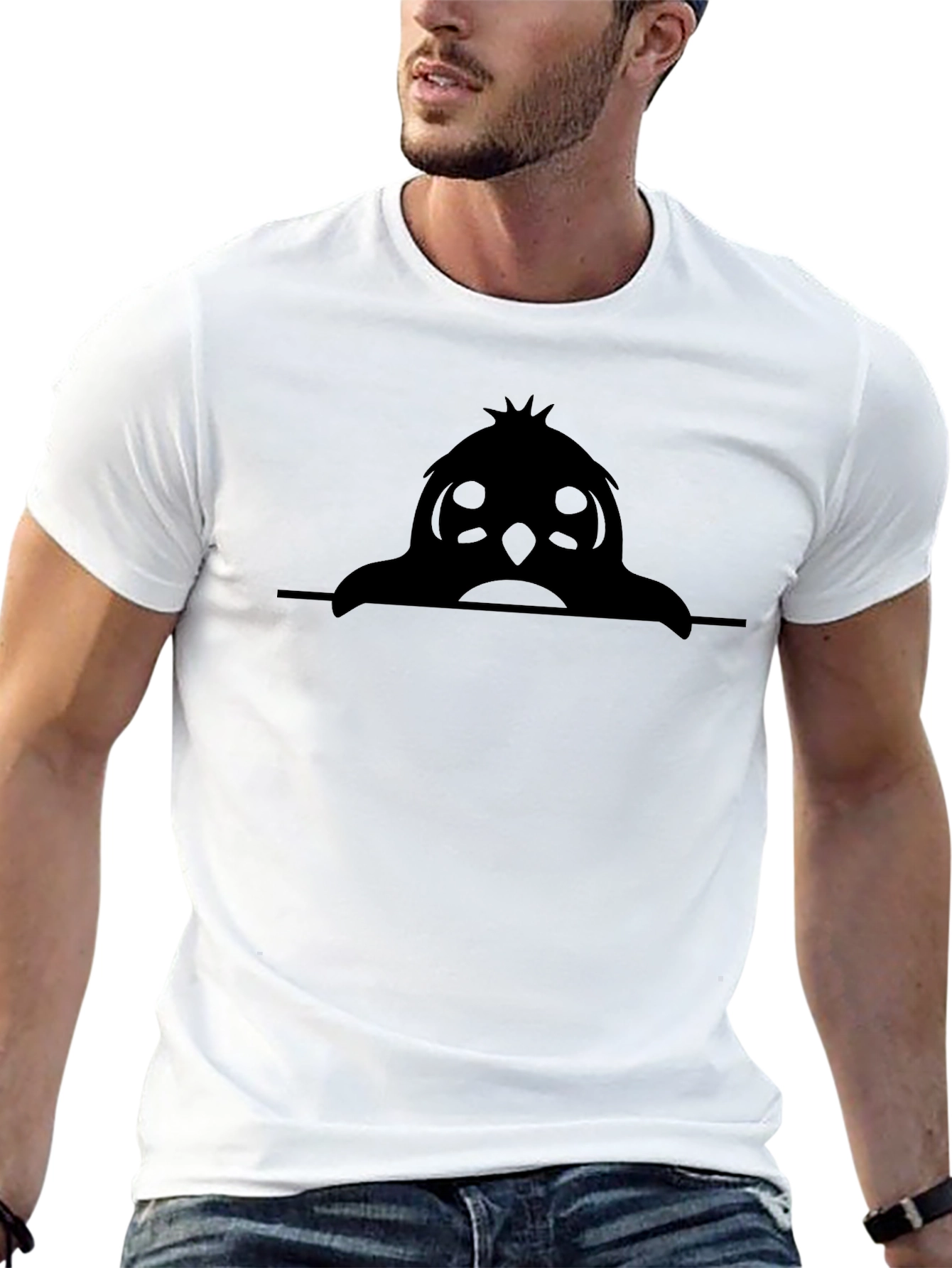 Black Peek-a-Boo Owl Graphic Tee - Soft Cotton Black Shirt view 13