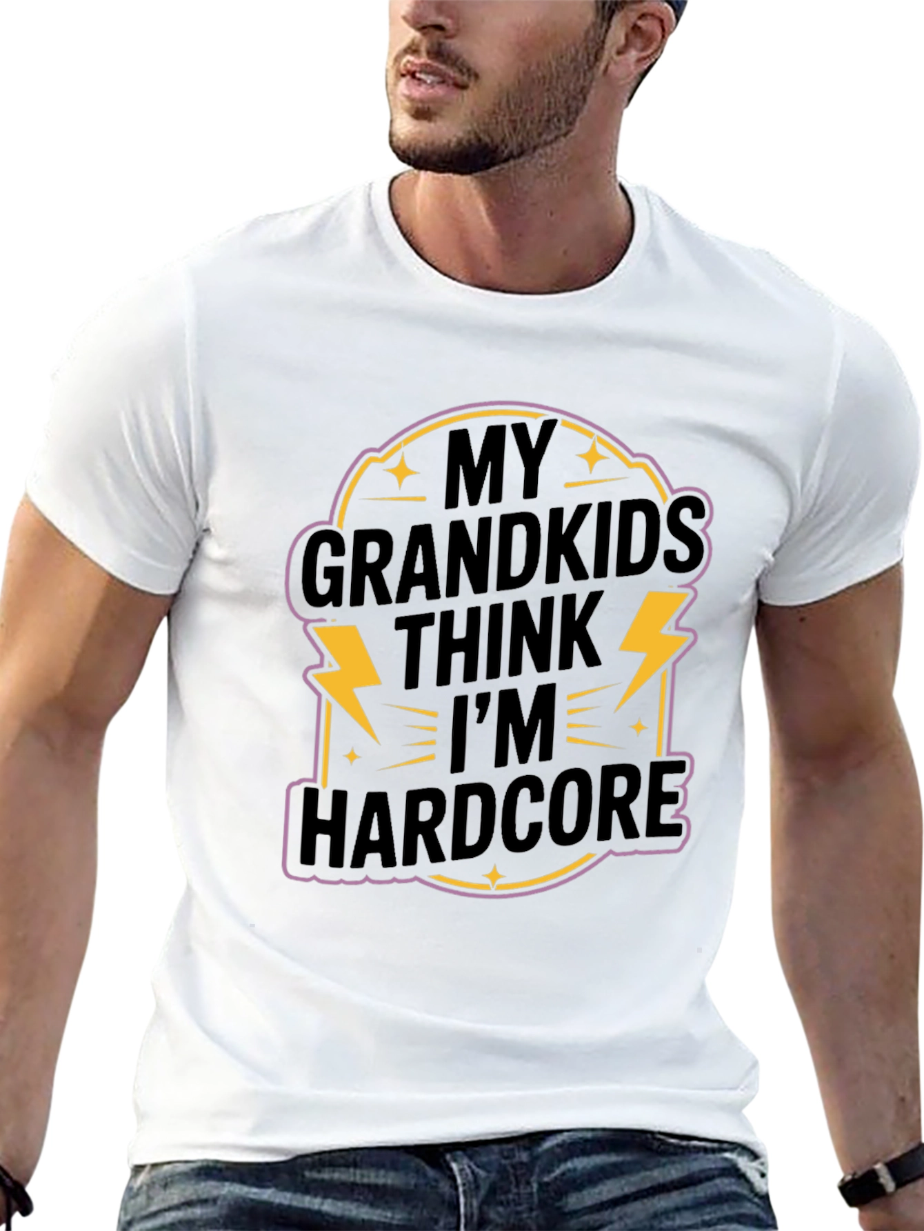 Black My Grandkids Think I'm Hardcore T-Shirt view 13