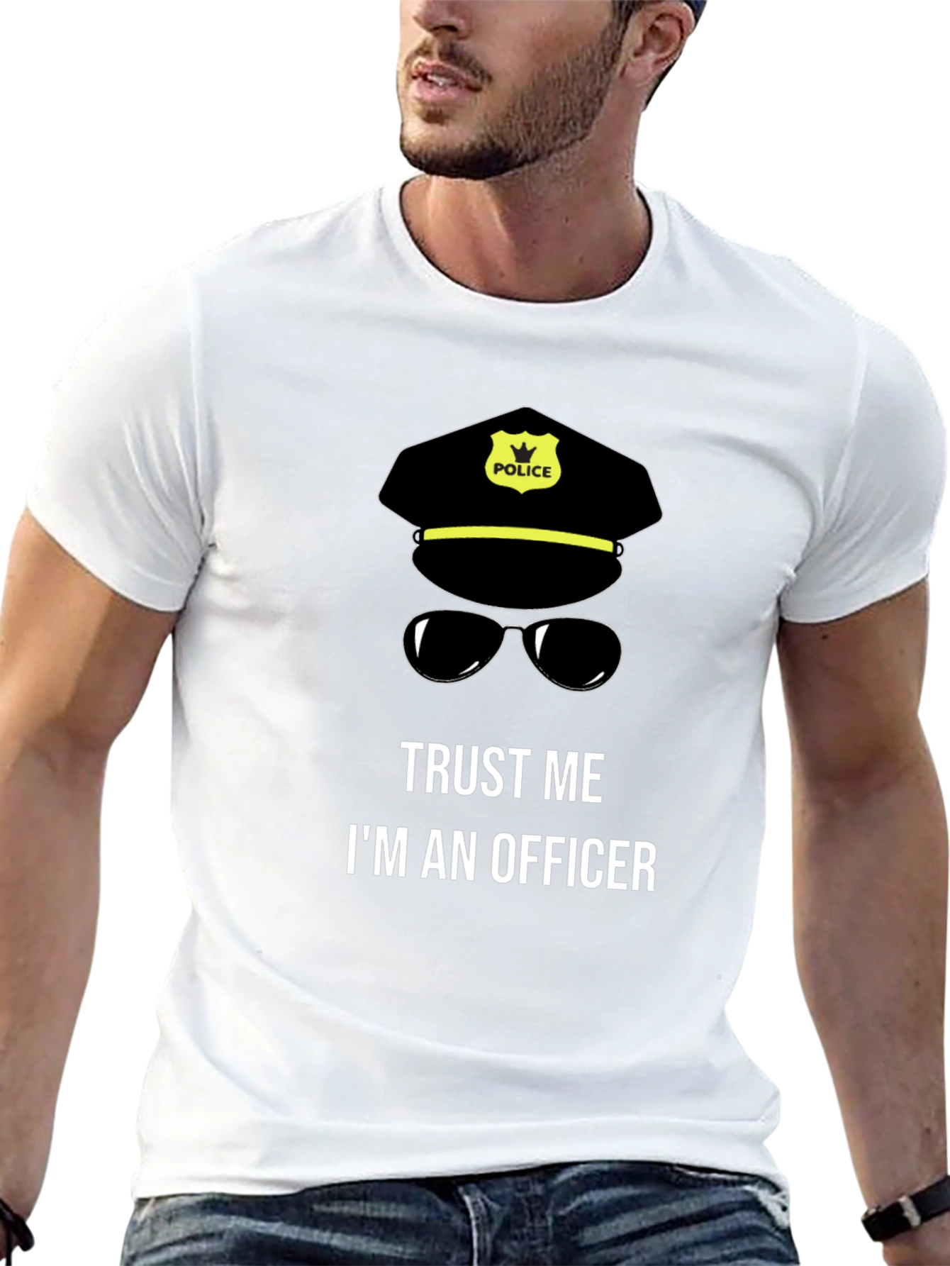 Black Trust Me I'm an Officer T-Shirt view 13