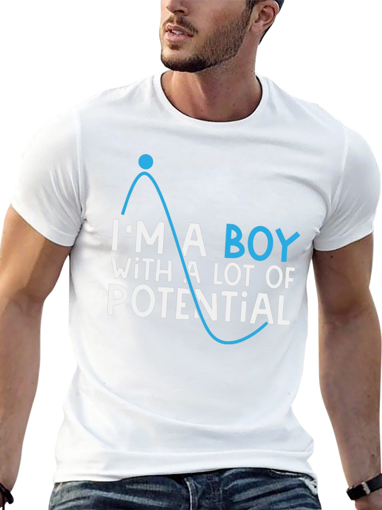 Black Potential Boy T-Shirt - Funny Physics Tee view 13