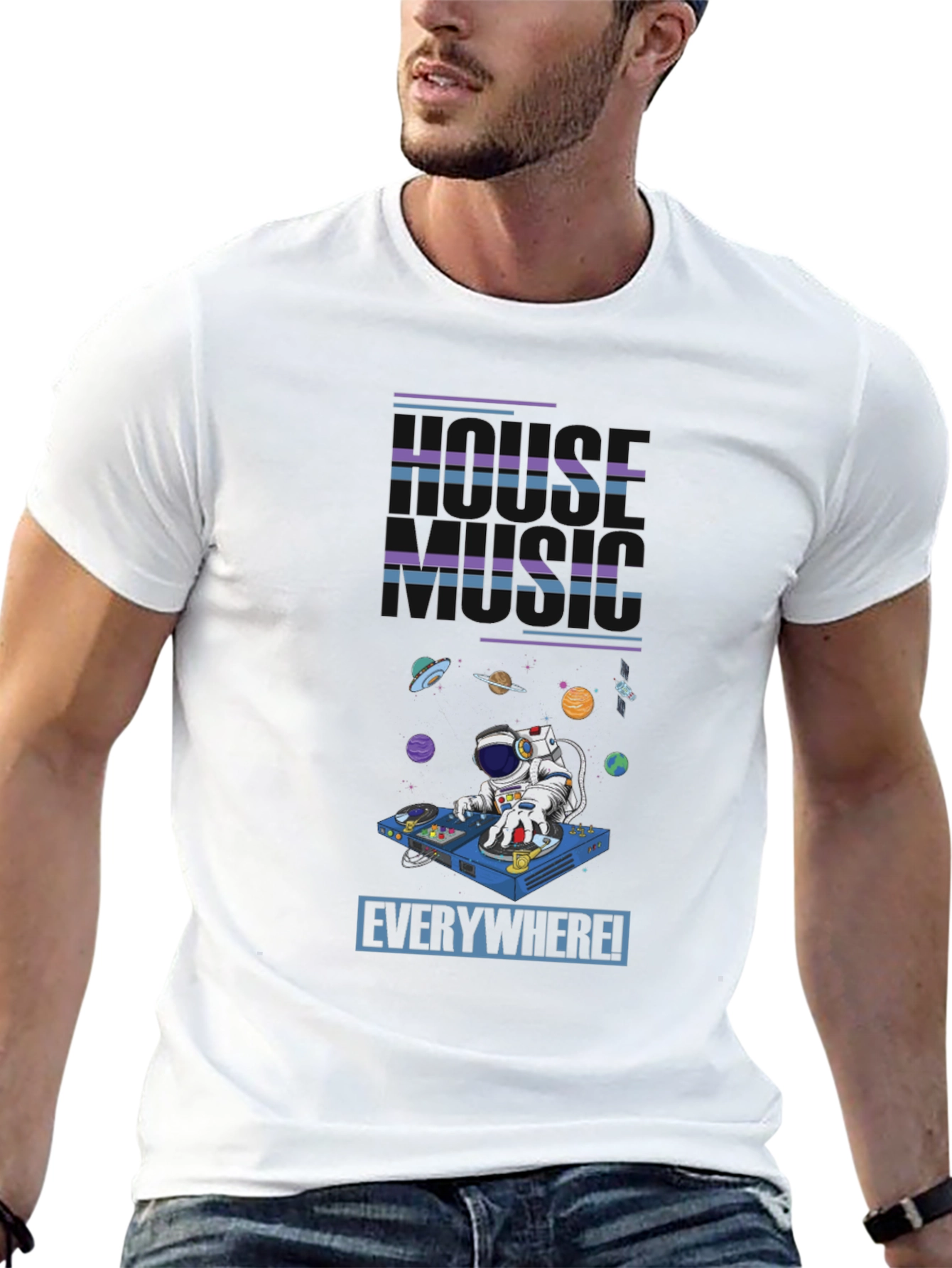 Black House Music Everywhere T-Shirt - Astronaut DJ view 13