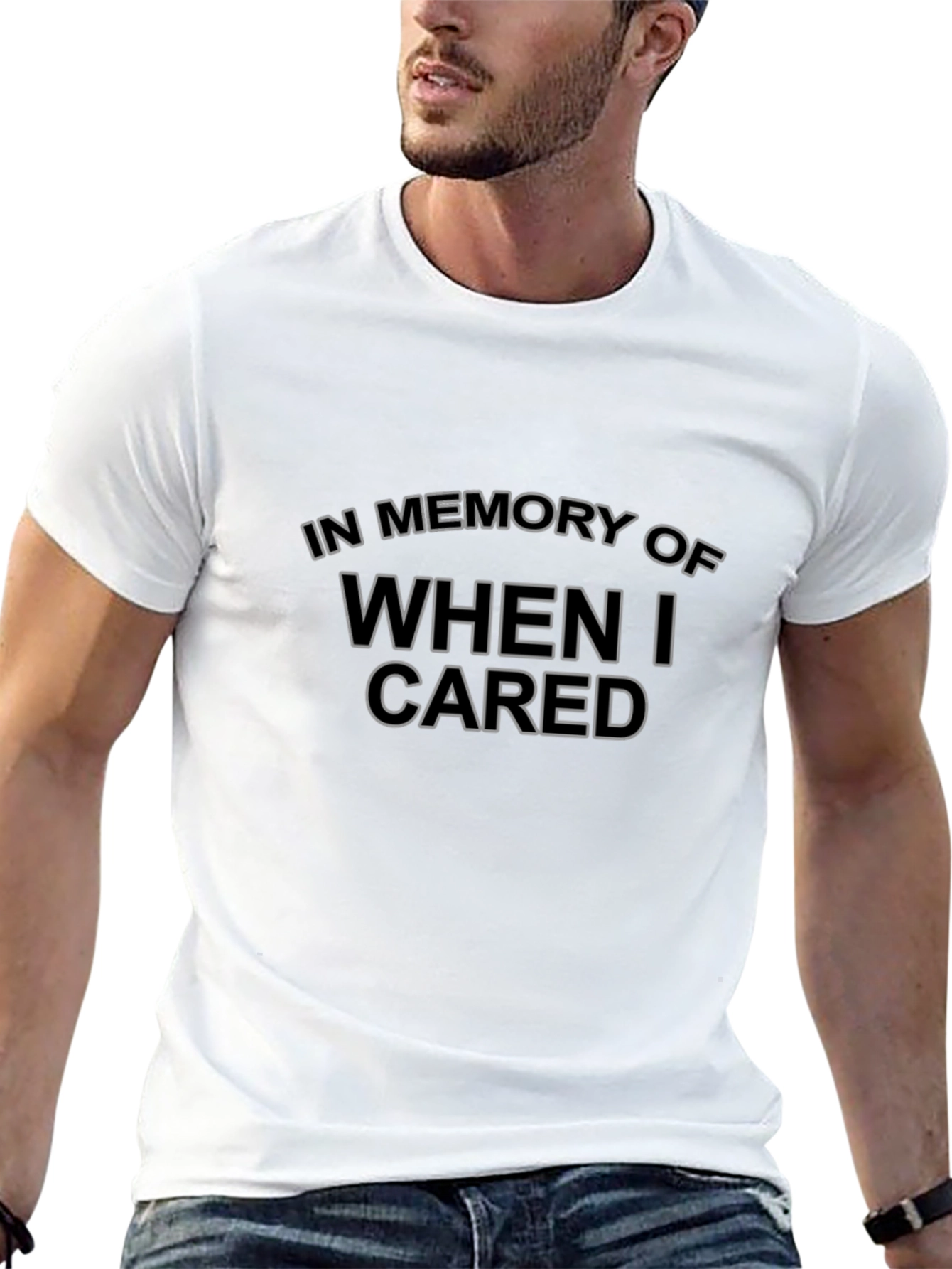 Black In Memory Of When I Cared - Graphic T-Shirt view 13