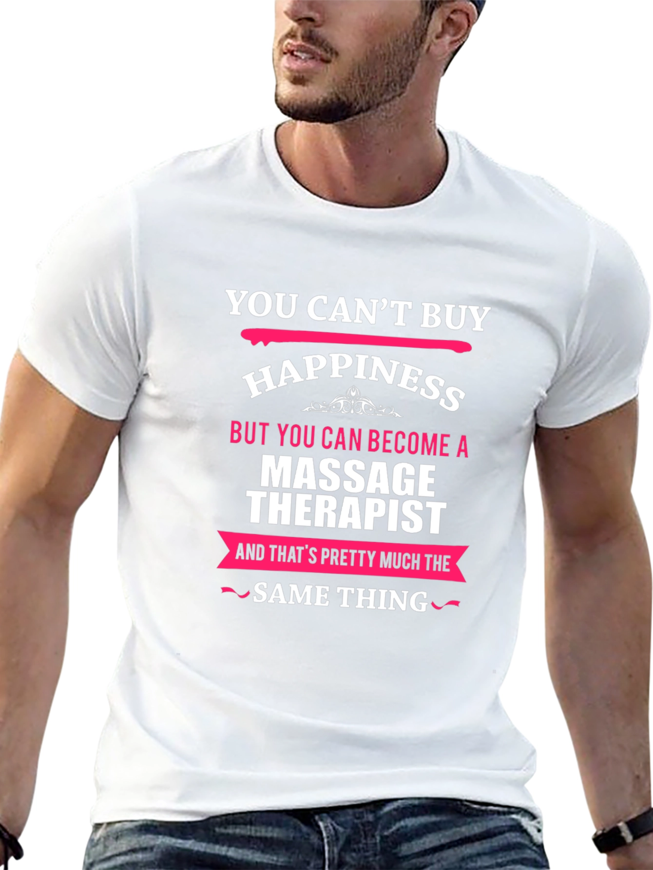 Black Massage Therapist T-Shirt - Funny Happiness Tee view 13