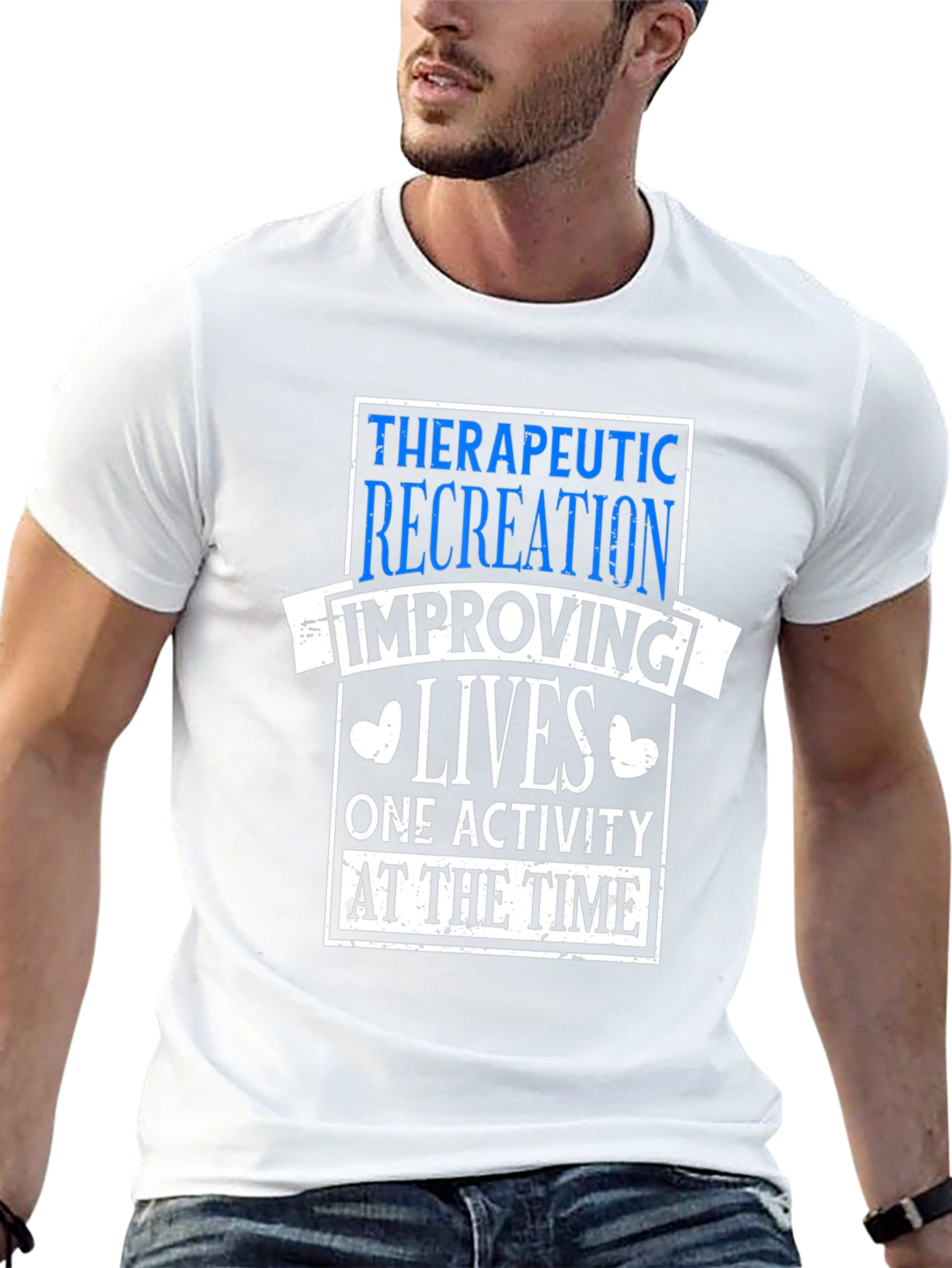 Black Therapeutic Recreation T-Shirt: Improving Lives One Activity view 13