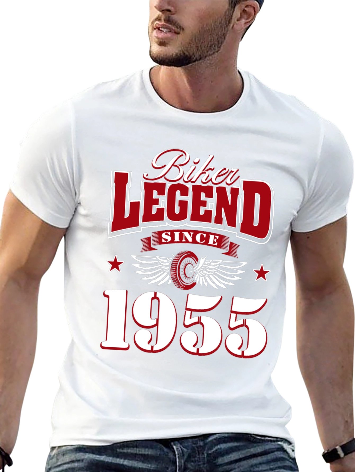 Black Biker Legend Since 1955 Graphic T-Shirt view 13