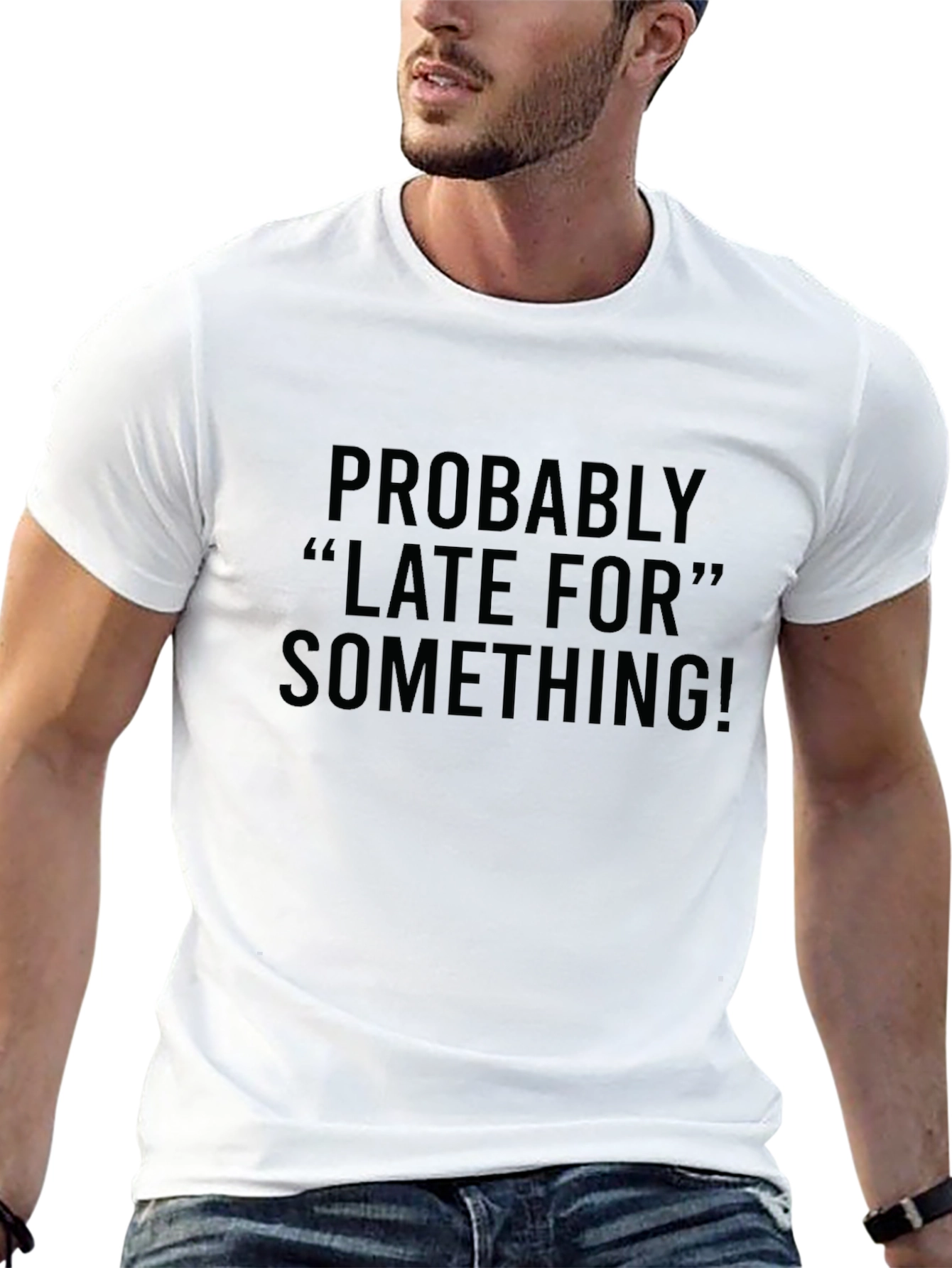 Black Late For Something Black Graphic Tee view 13