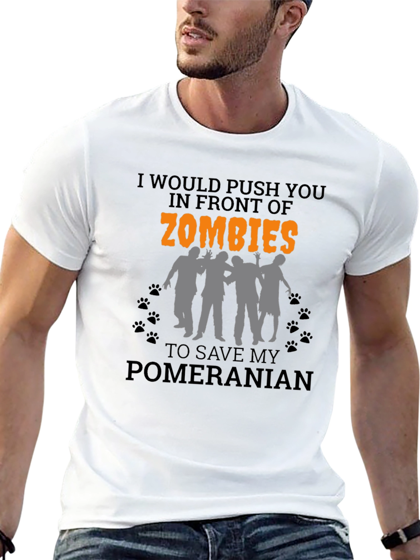 Black Zombie Pomeranian T-Shirt view 13